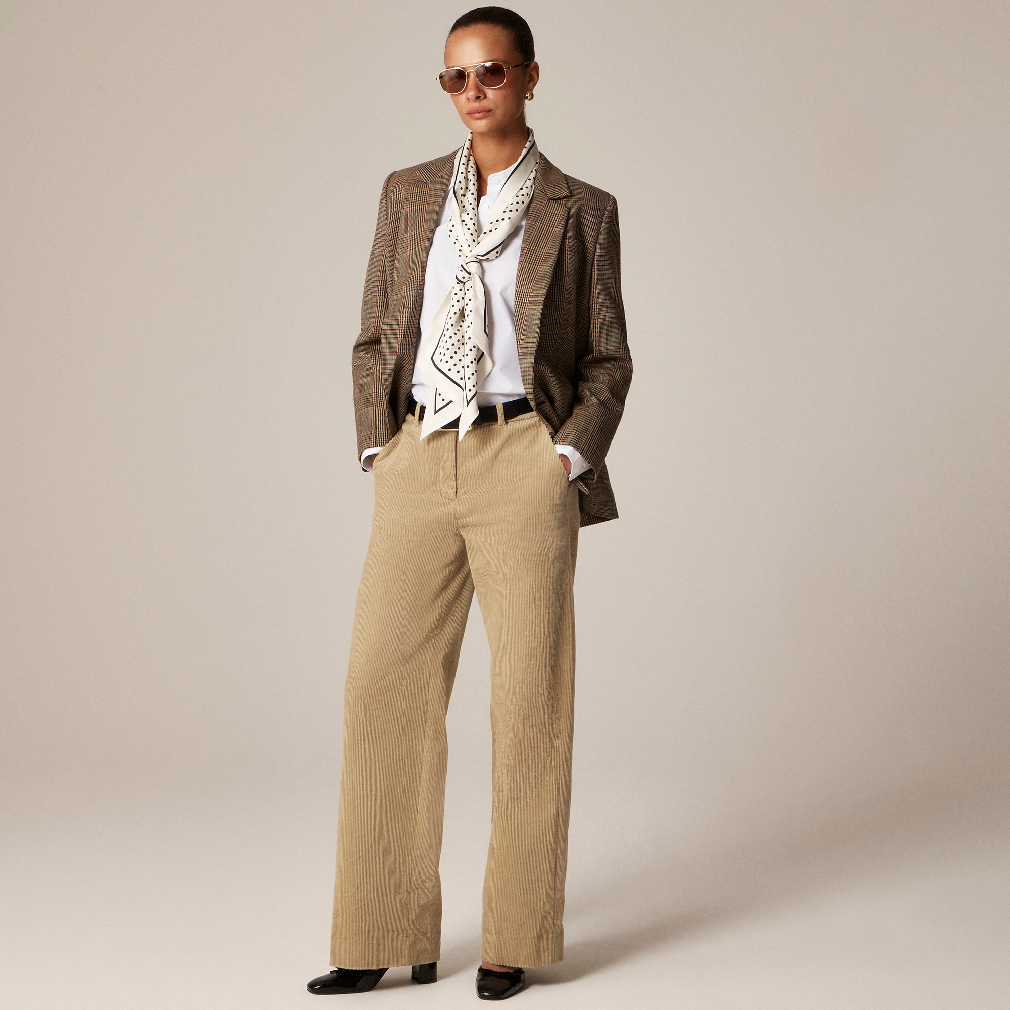 Wide-leg trouser in stretch corduroy