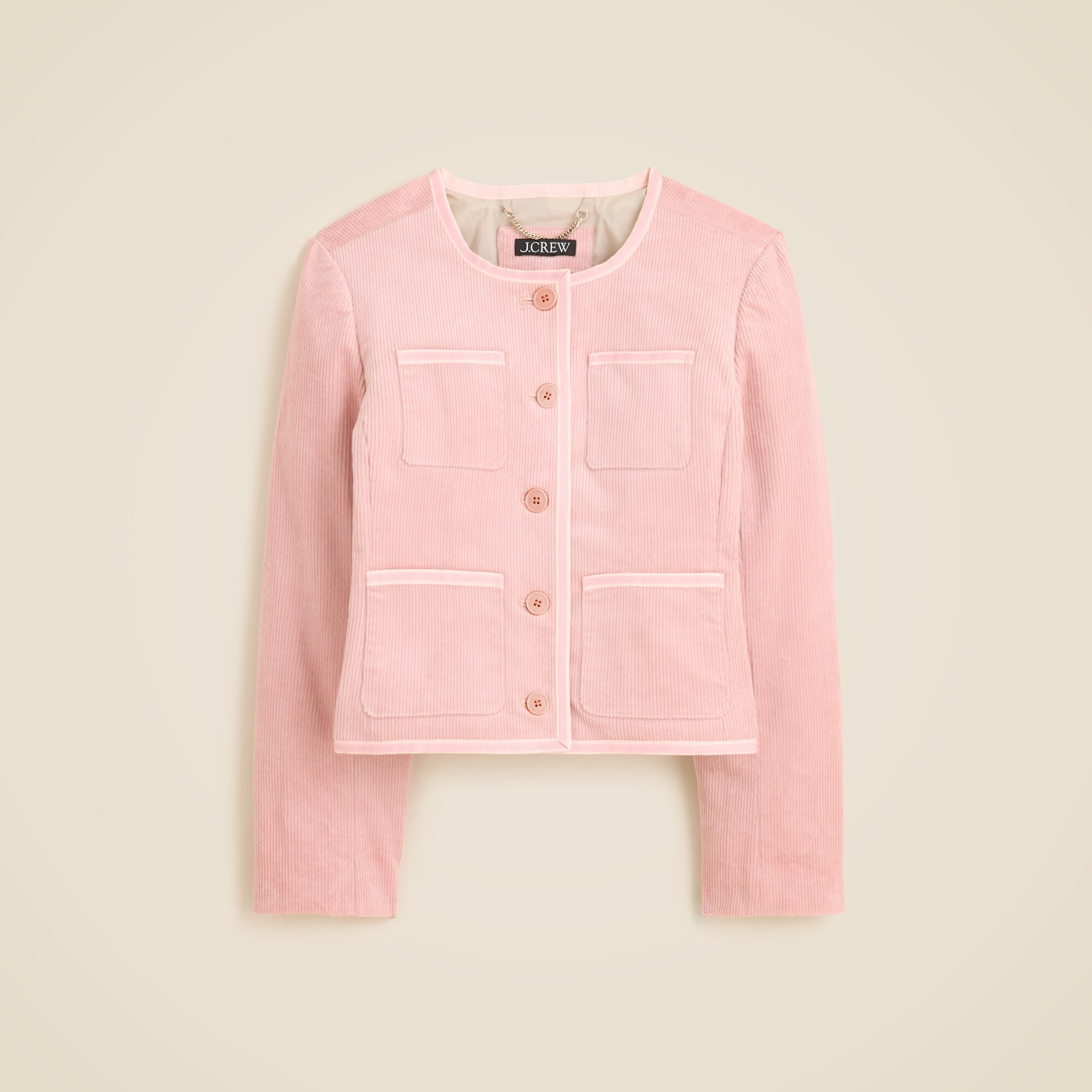 Patch-pocket lady jacket in stretch corduroy