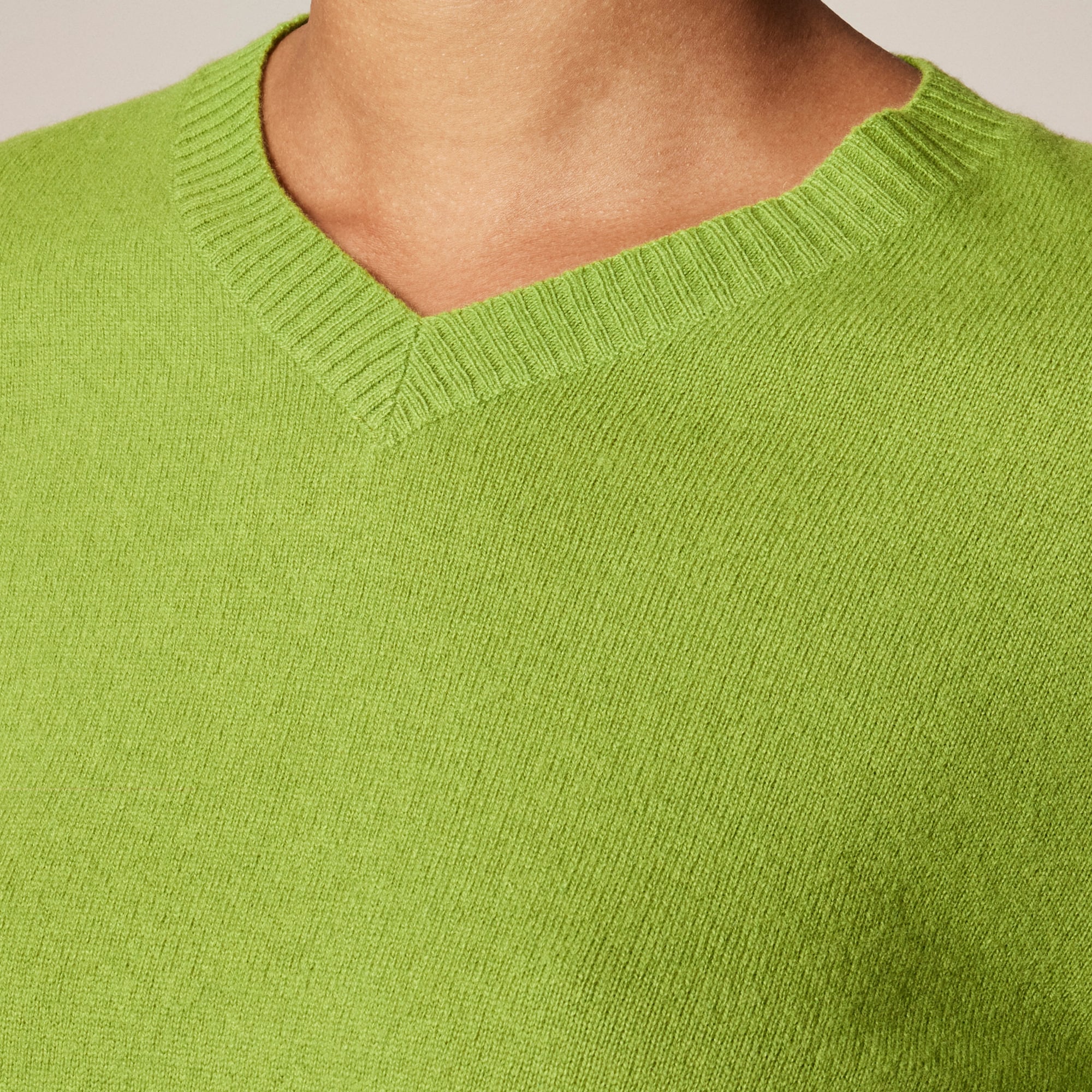 Cashmere high V-neck sweater