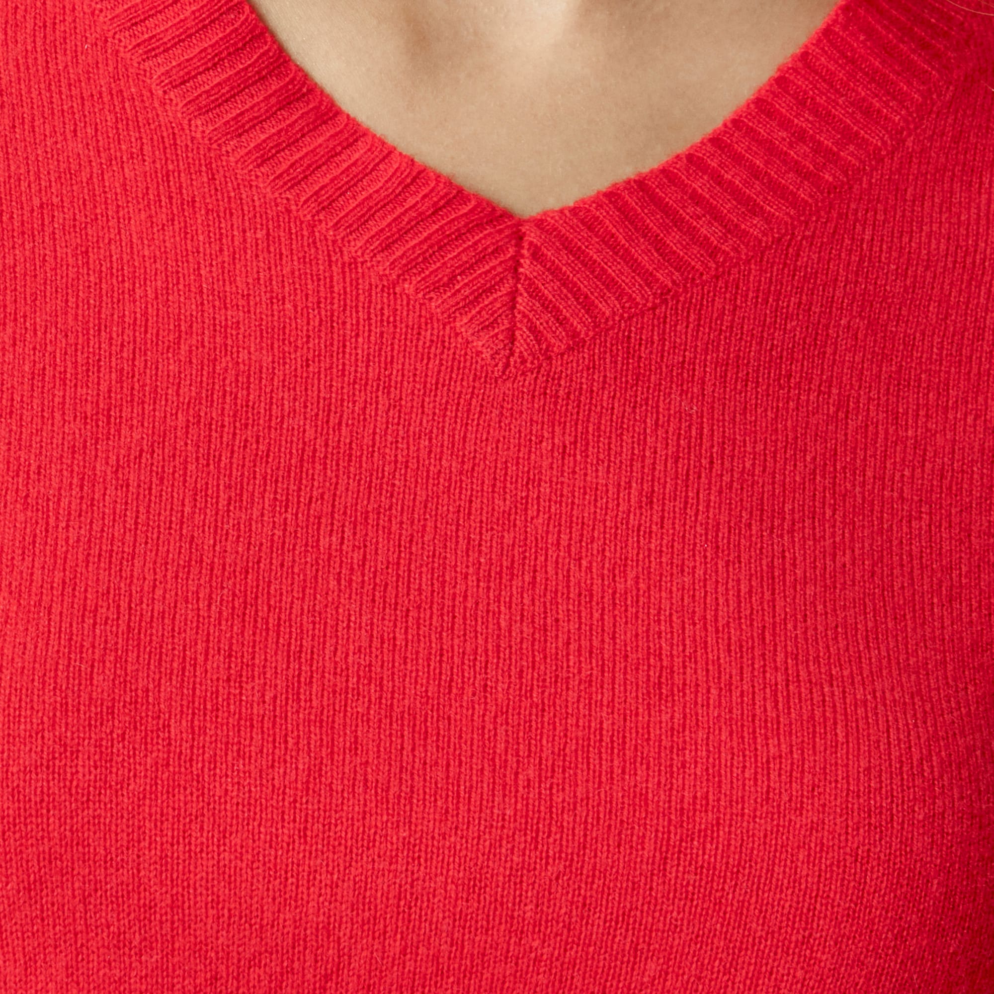 Cashmere high V-neck sweater