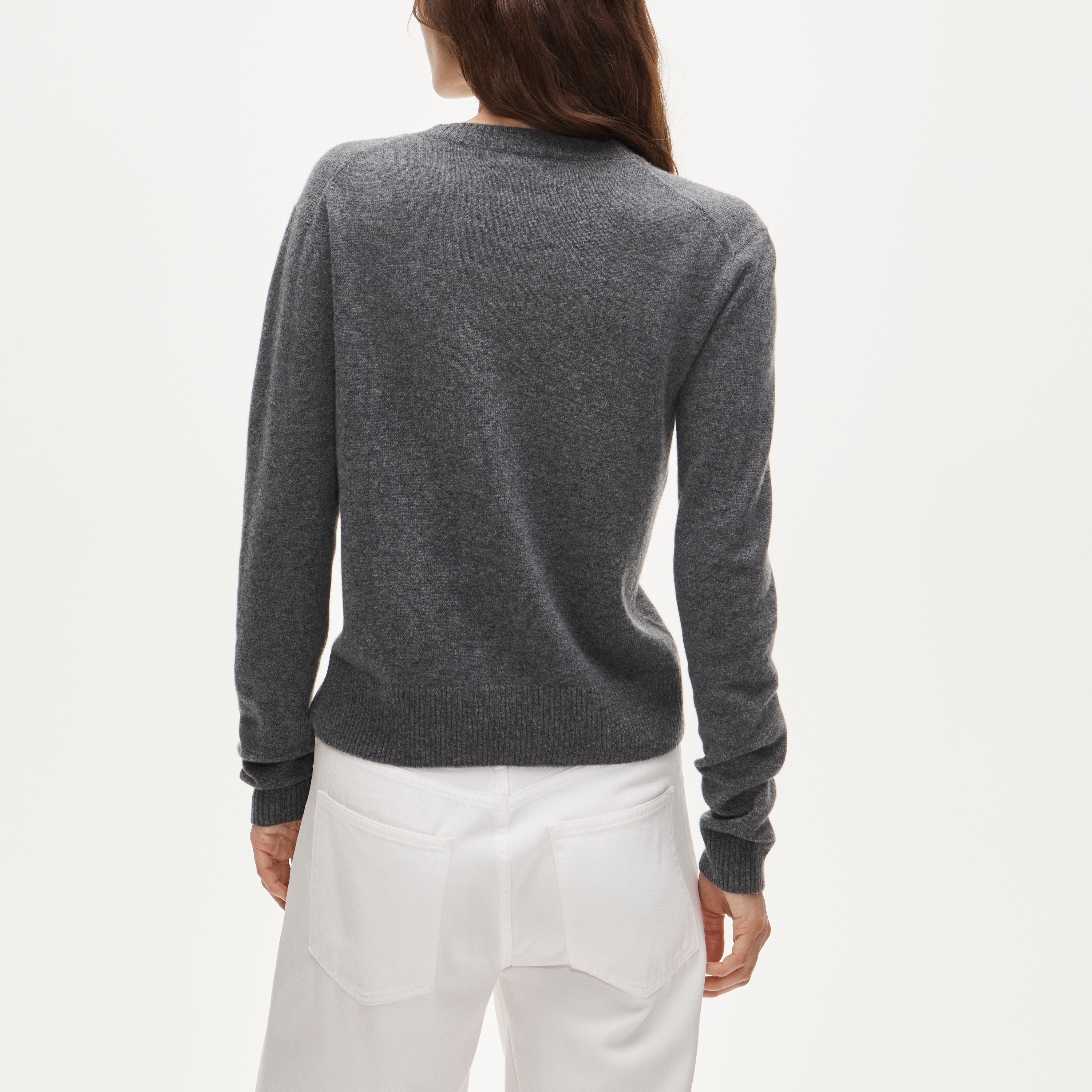Cashmere high V-neck sweater