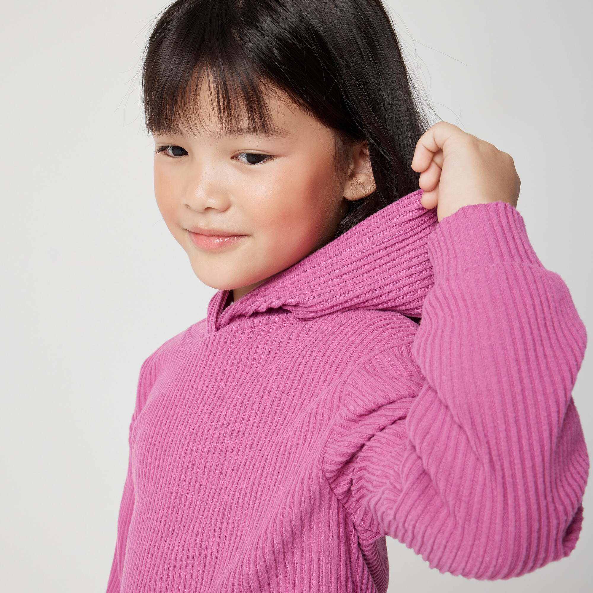 Girls' ribbed hoodie