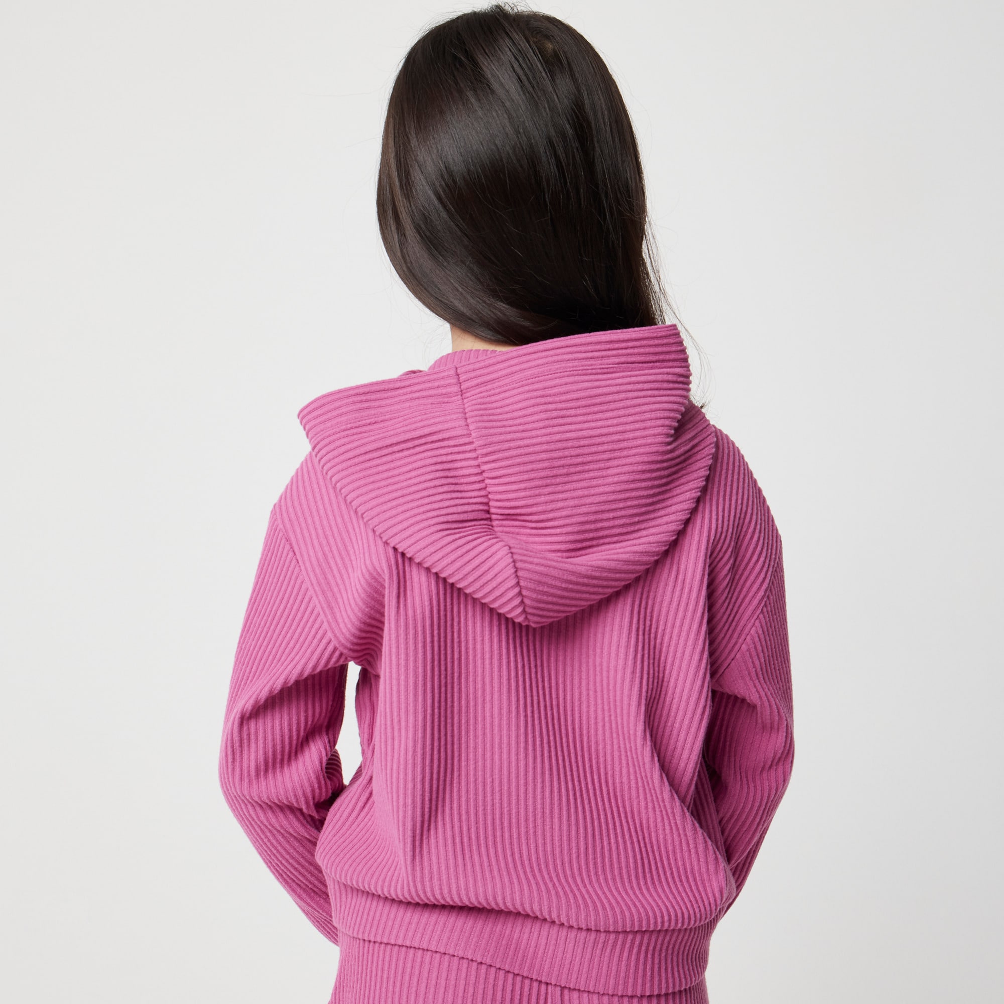 Girls' ribbed hoodie