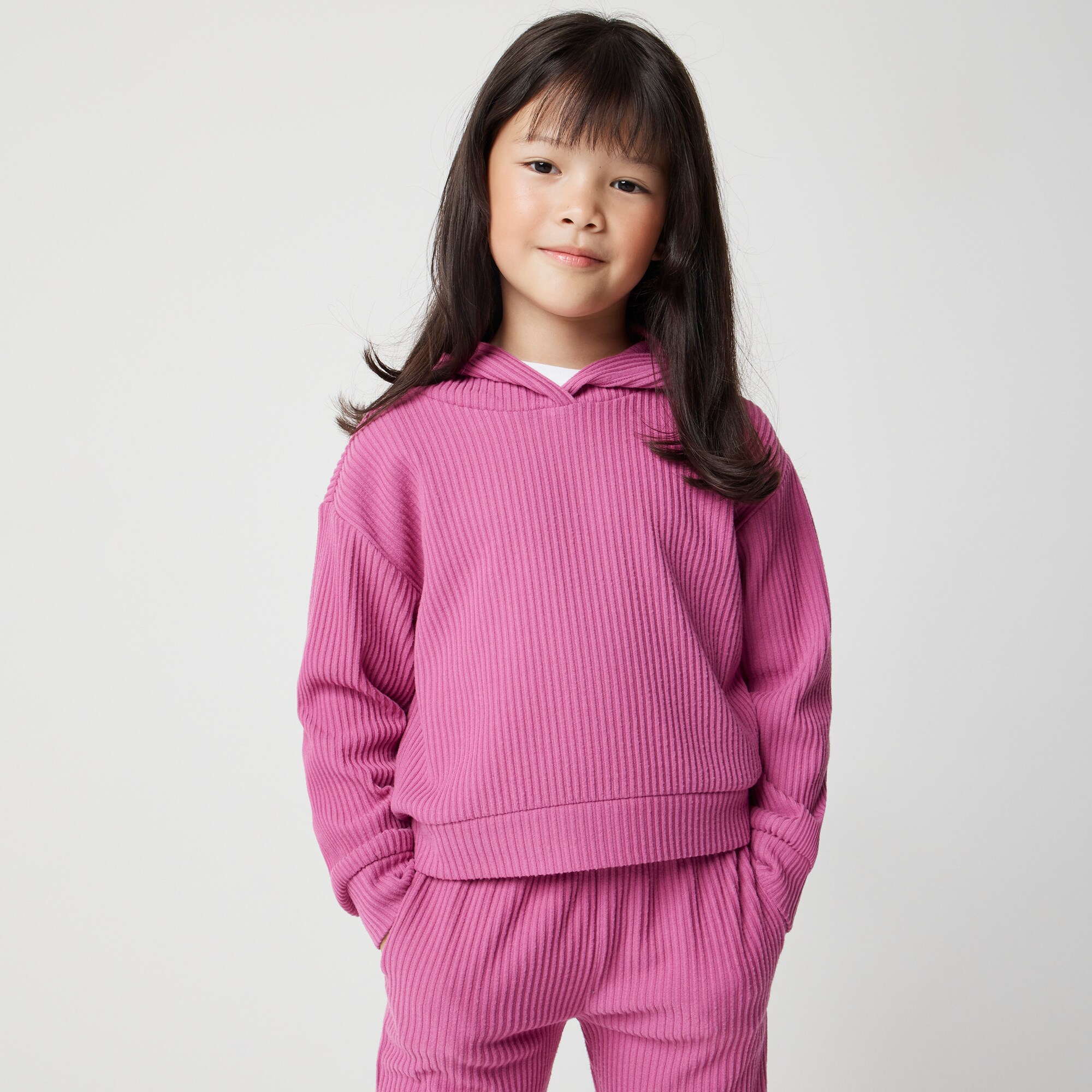 Girls' ribbed hoodie