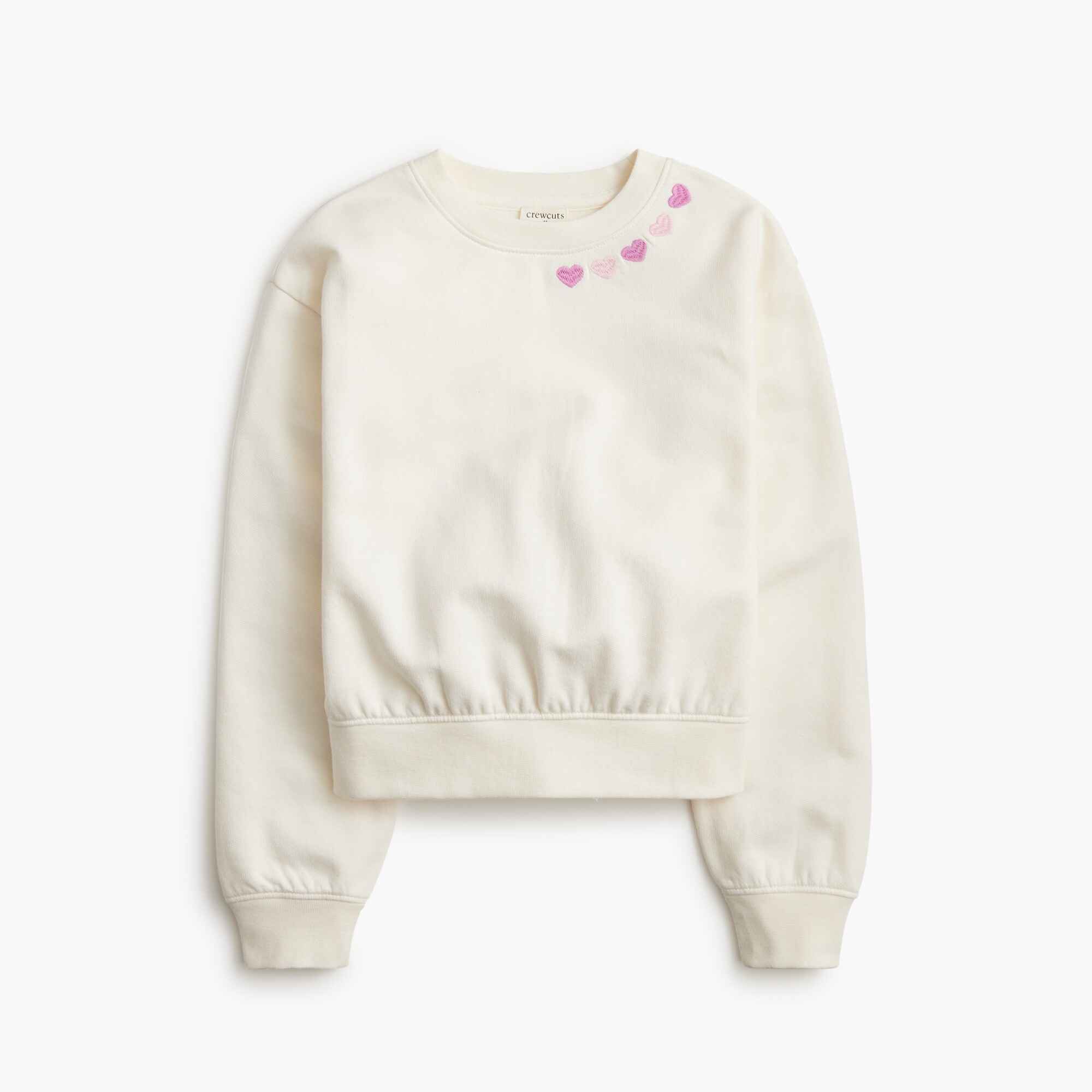 Girls' embroidered heart sweatshirt