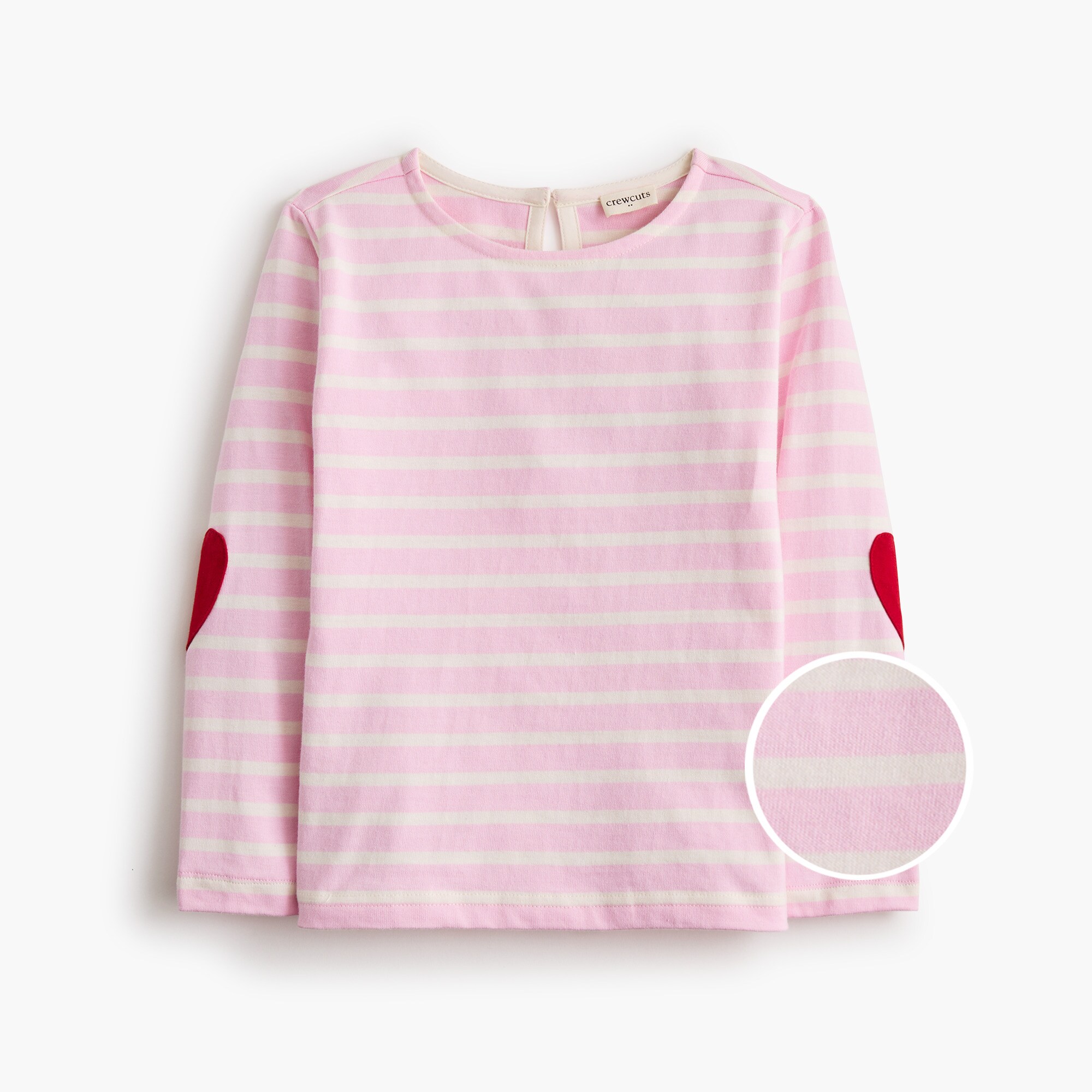 Girls' striped heart-elbow tee