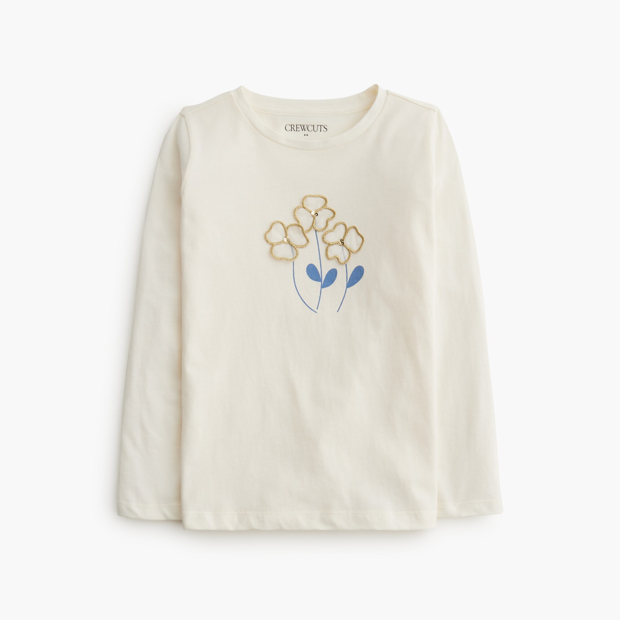 girls' flower-appliqu&eacute; graphic tee for girls