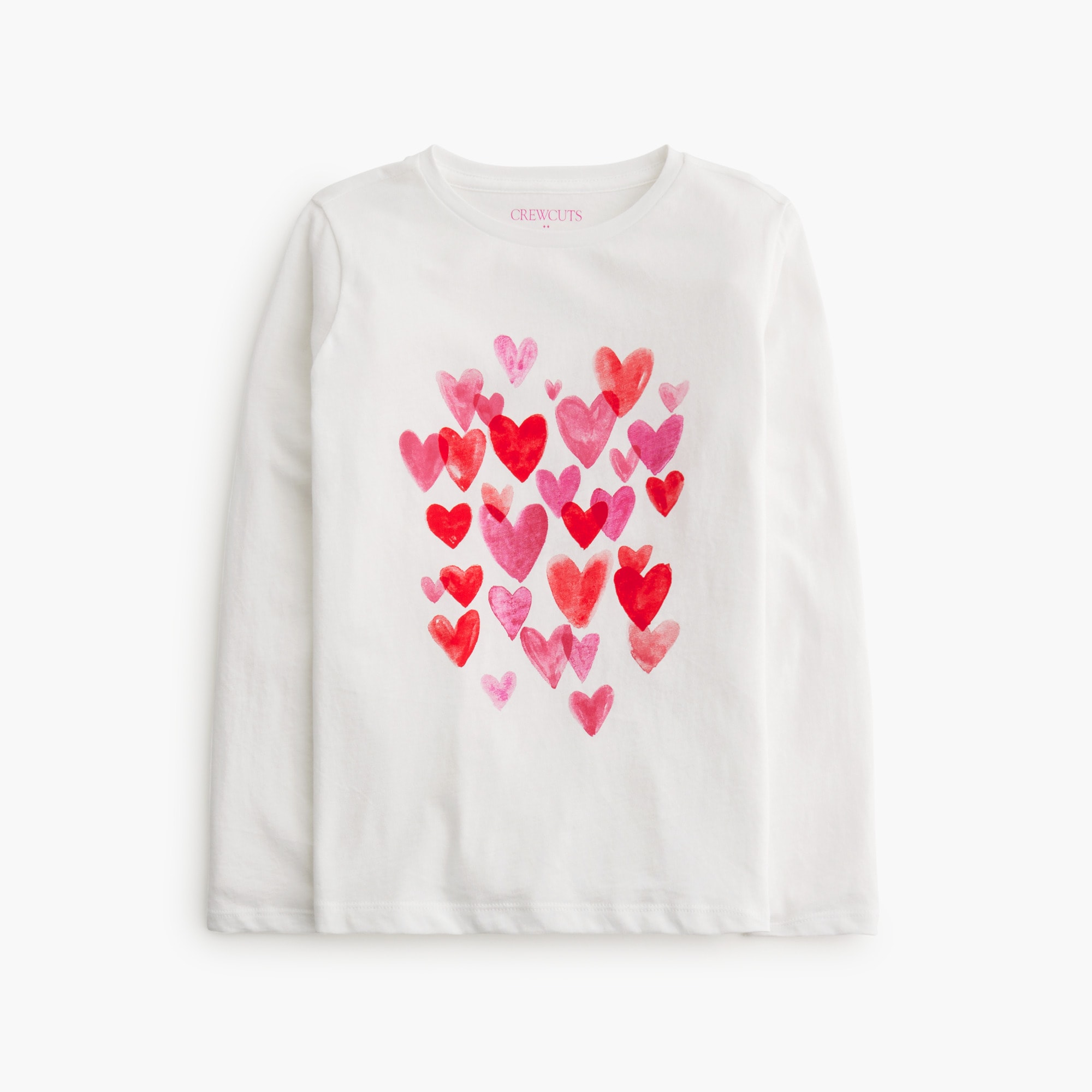 Girls' watercolor hearts graphic tee