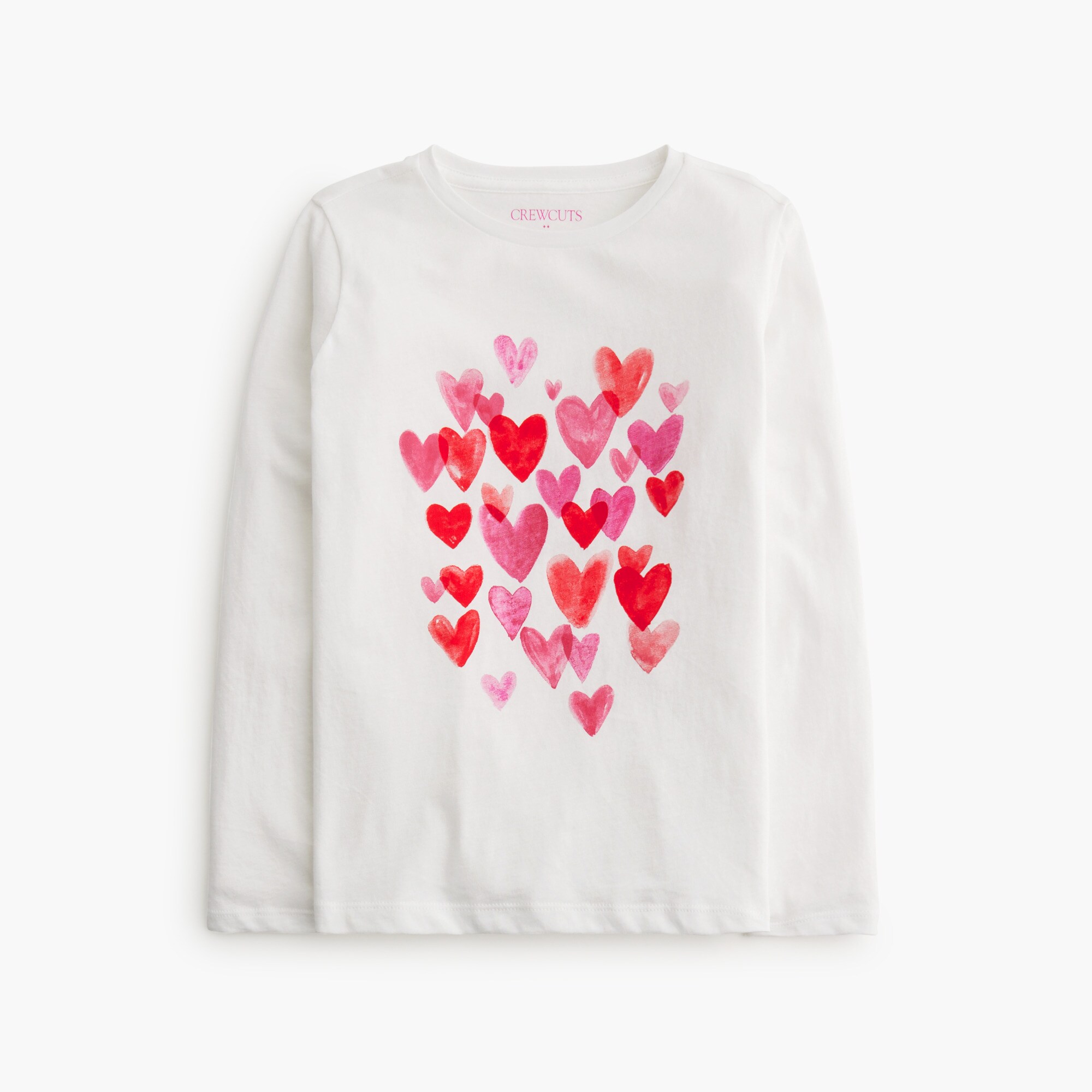 girls' watercolor hearts graphic tee for girls
