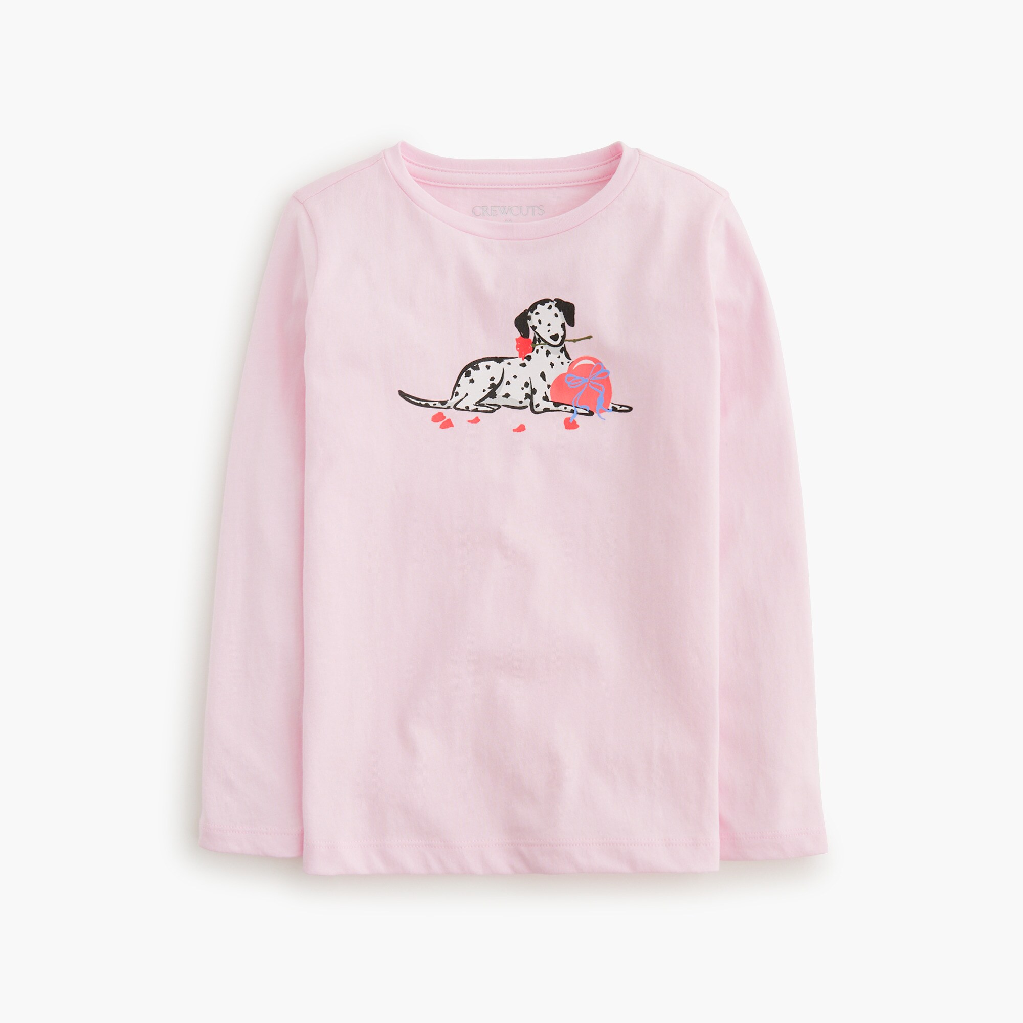girls Girls' Dalmatian dog with roses graphic tee