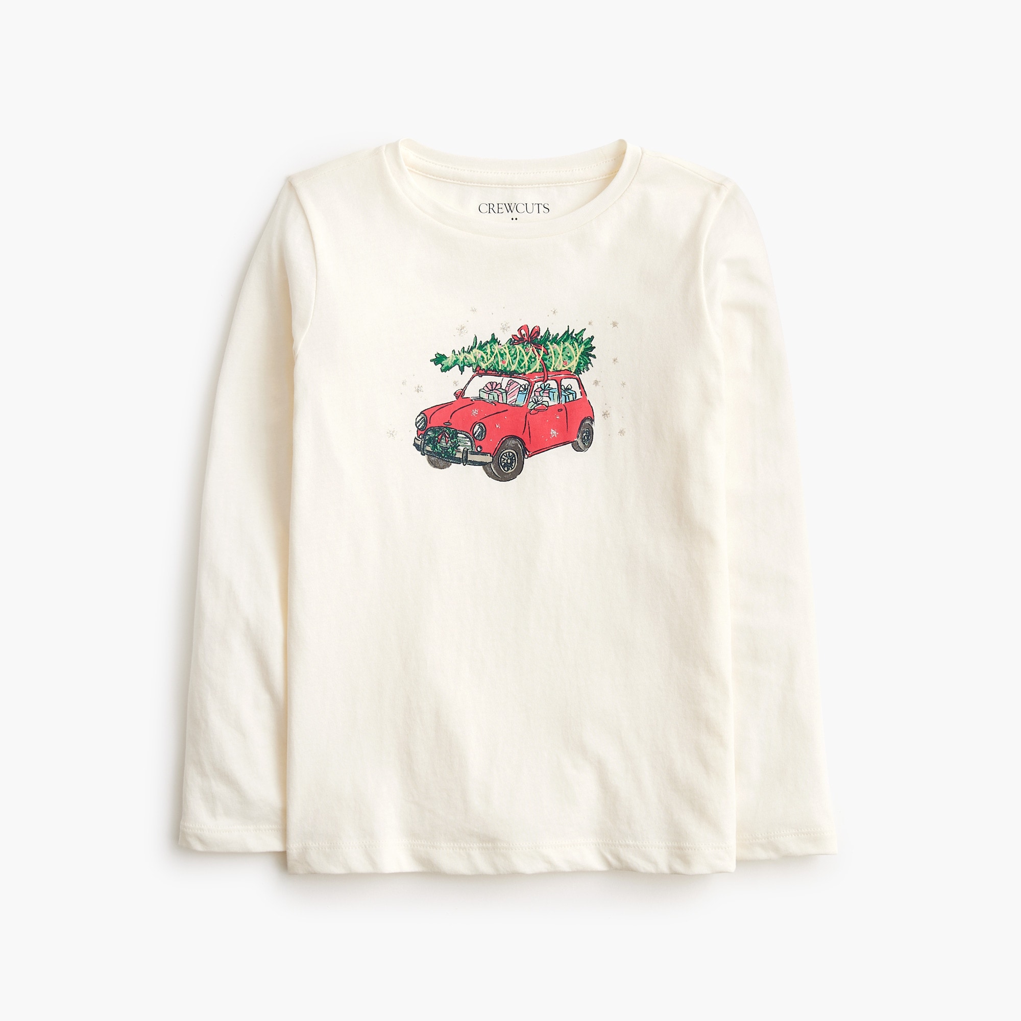 Girls' glitter gifts car long-sleeve graphic tee