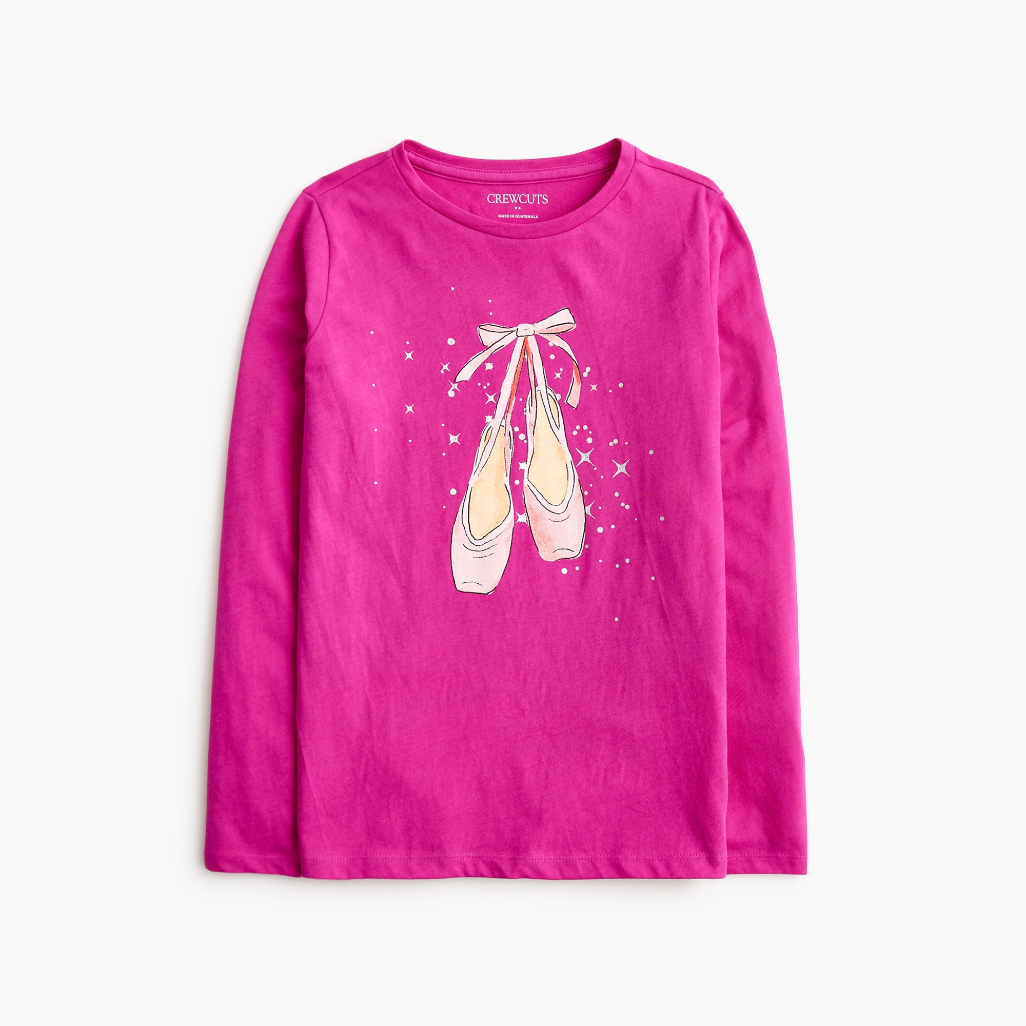girls Girls' long-sleeve ballet slippers graphic tee
