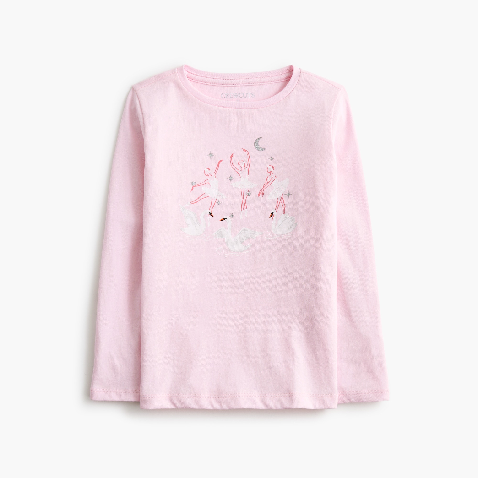 Girls' glitter swan lake graphic tee