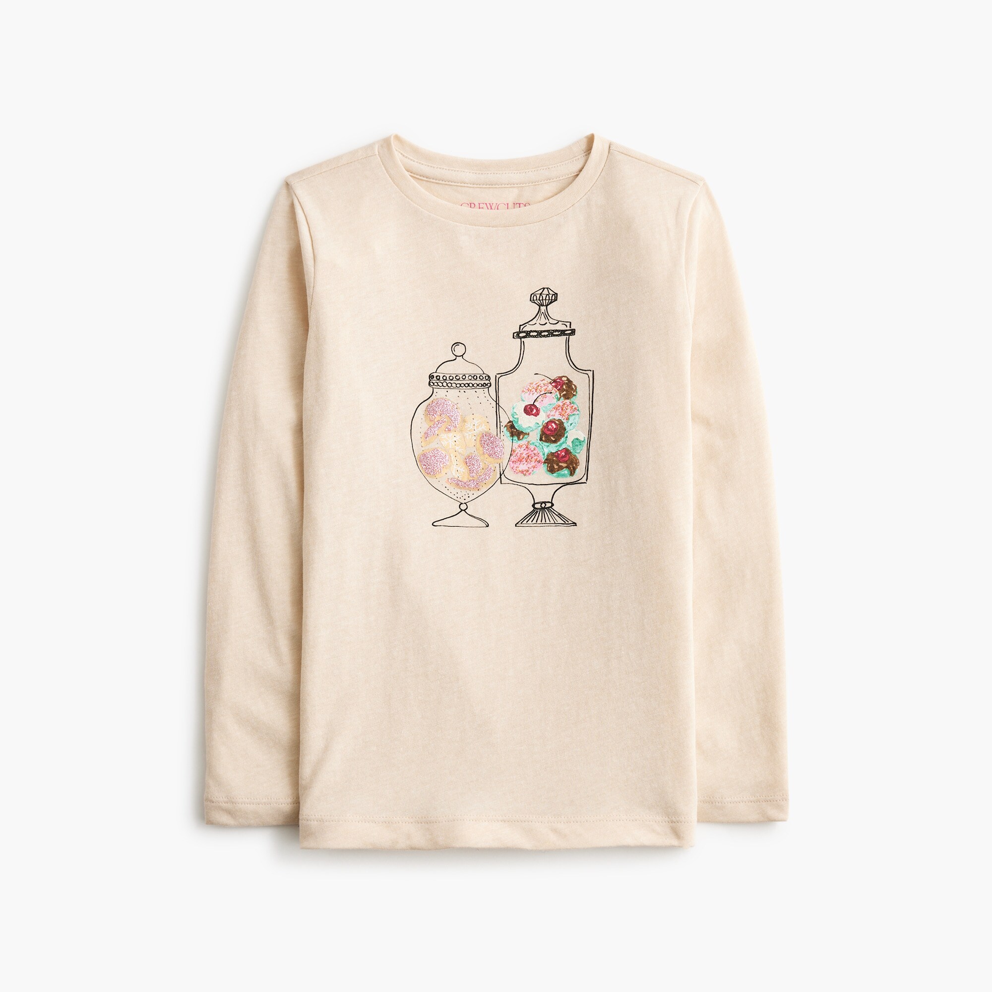 girls' glitter candy jar graphic tee for girls