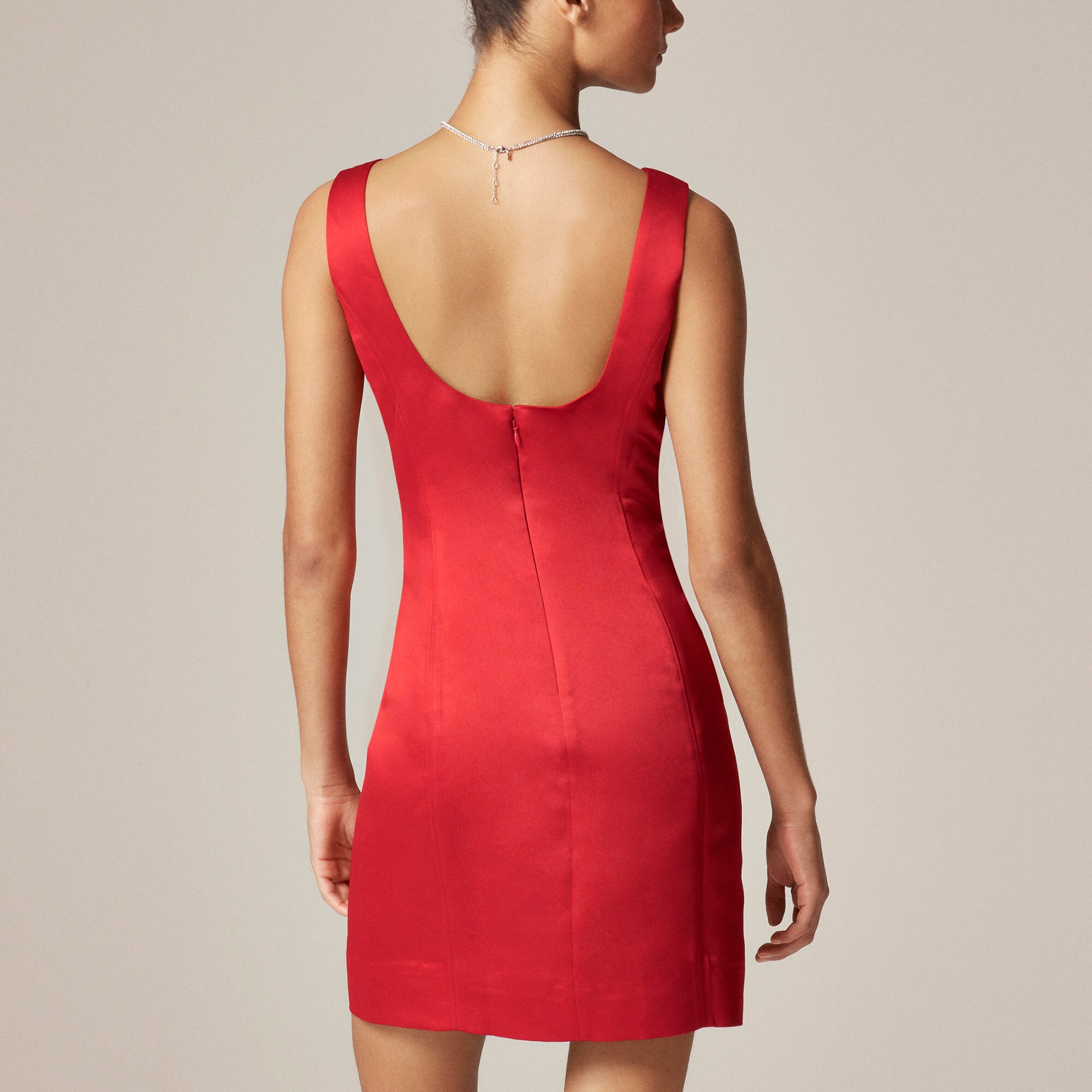 Collection scoopback mini dress in satin