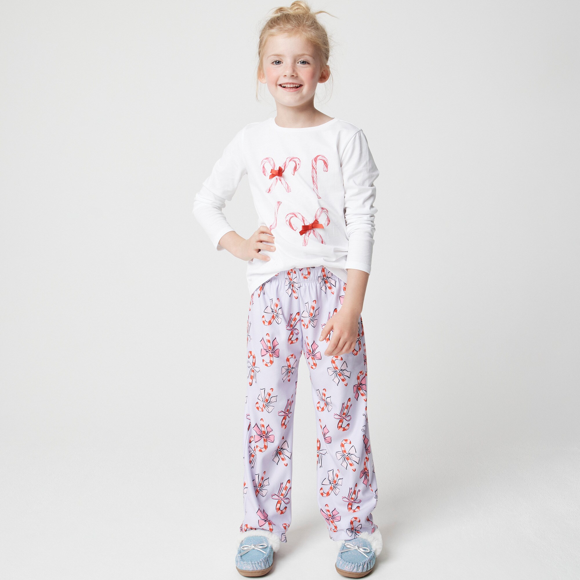  Girls' candy cane flannel pajama pant