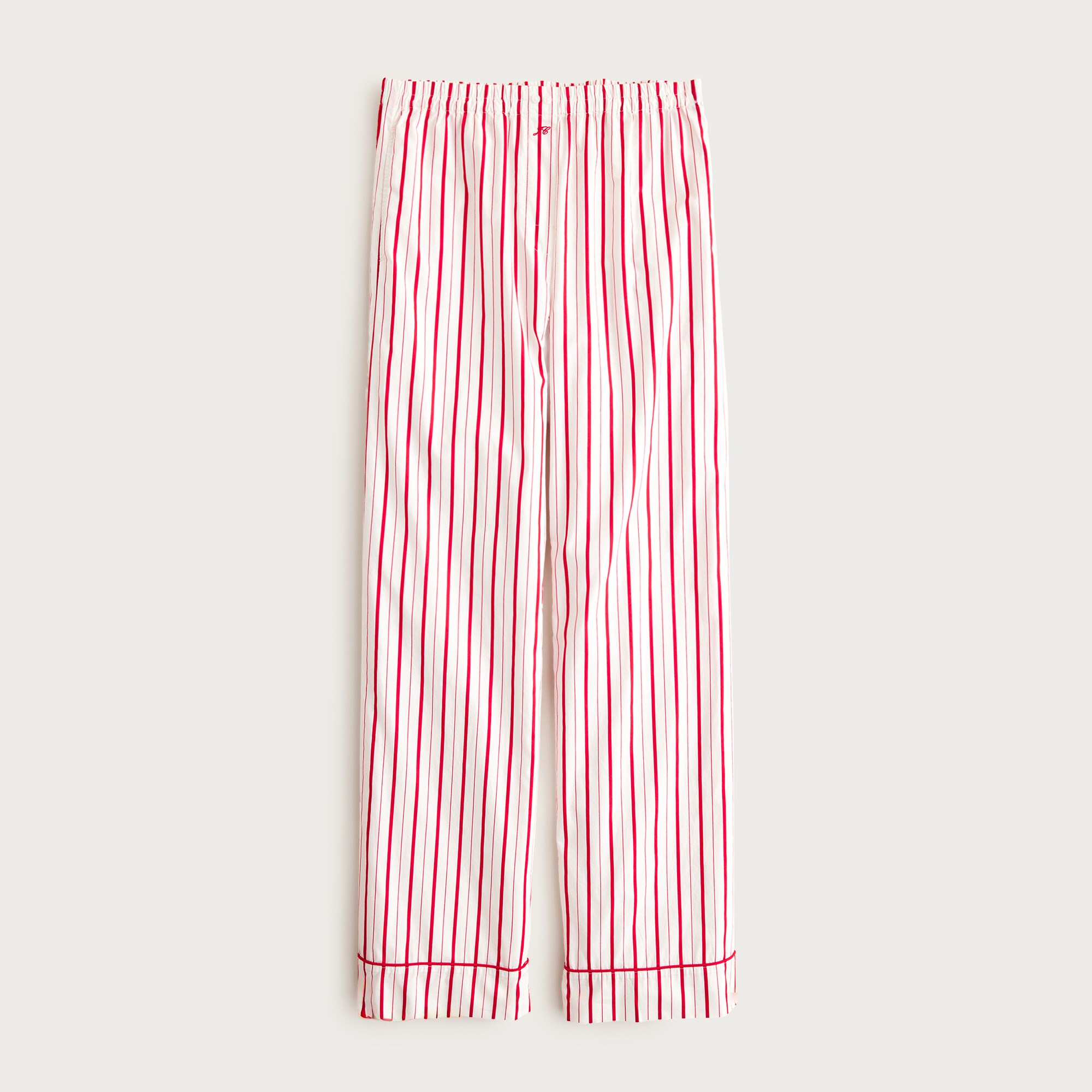  Cotton poplin pajama pant in peppermint stripe