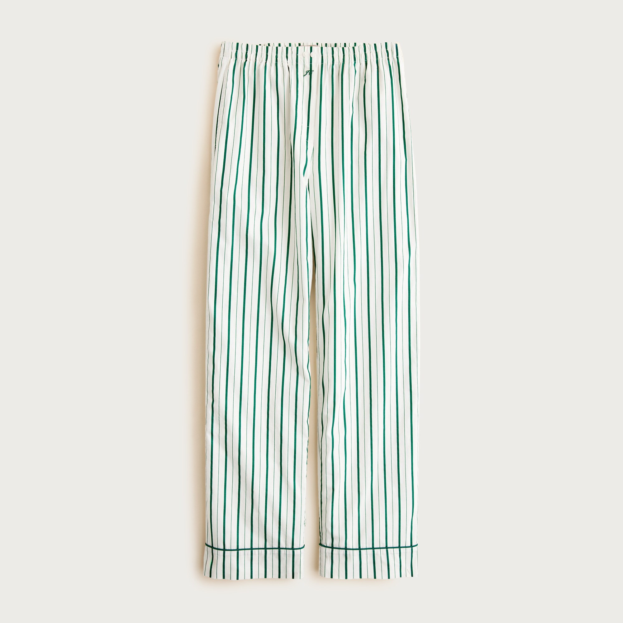 Cotton poplin pajama pant in peppermint stripe