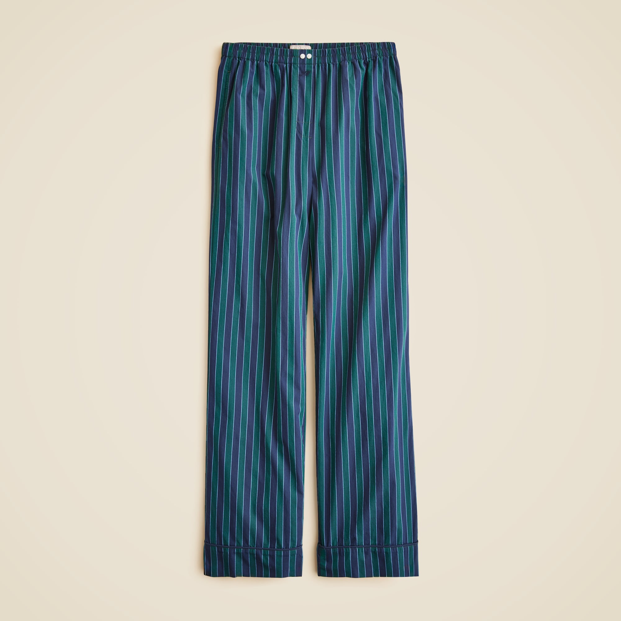 Cotton poplin pajama pant in peppermint stripe