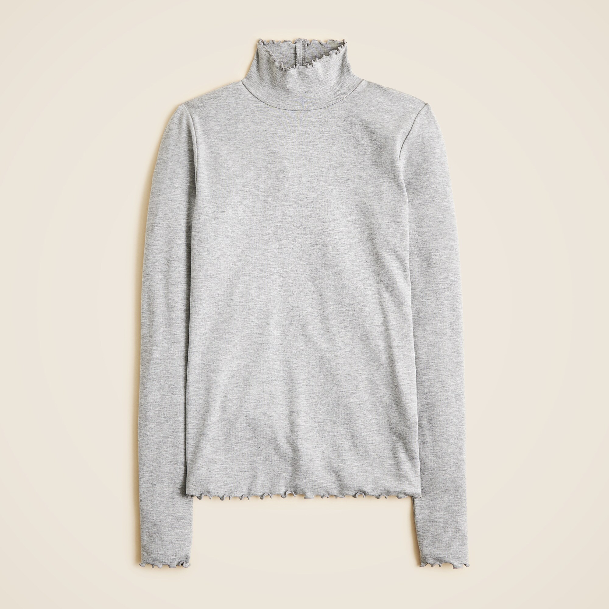  Refined rib lettuce-trim turtleneck