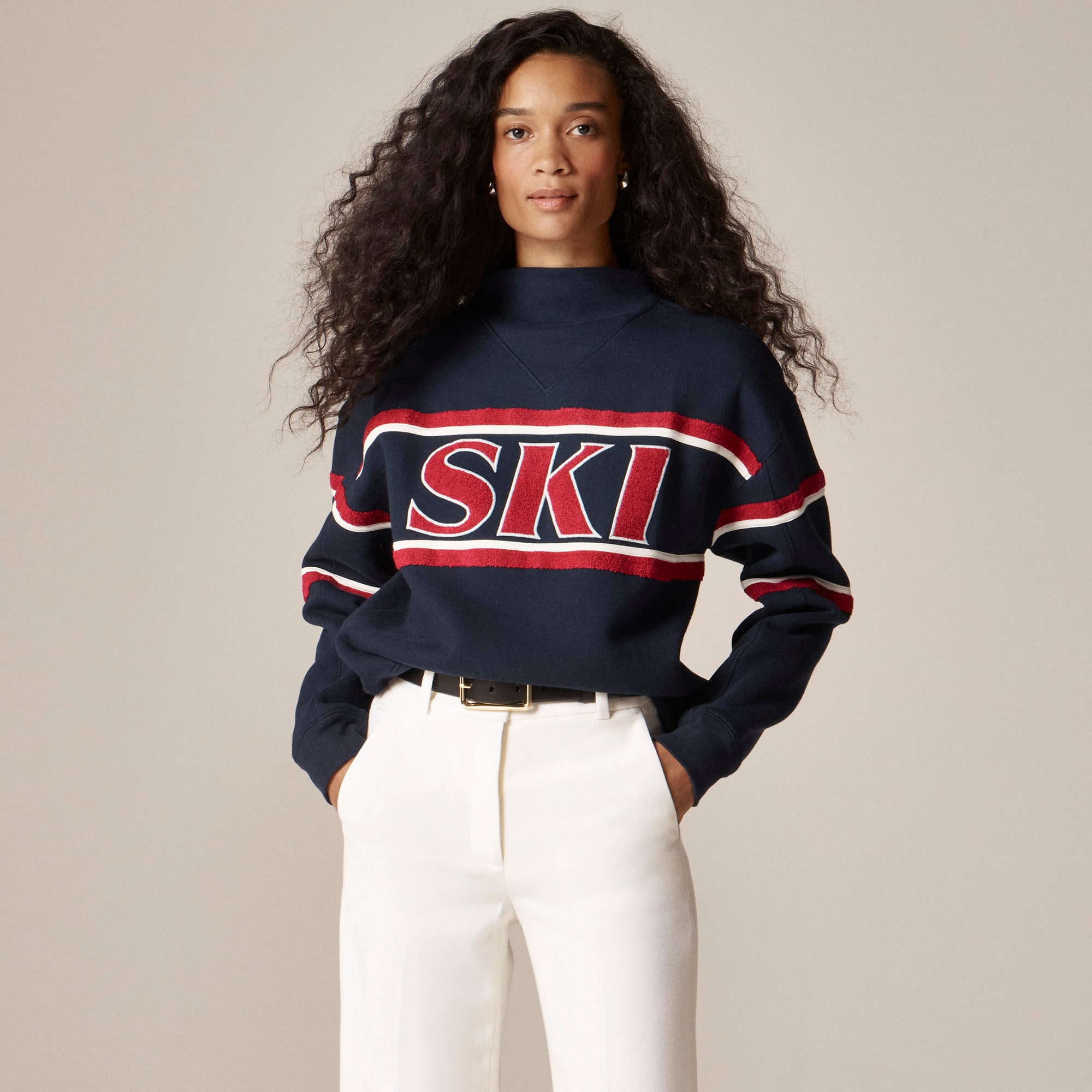 womens Heritage fleece &quot;Ski&quot; graphic sweatshirt
