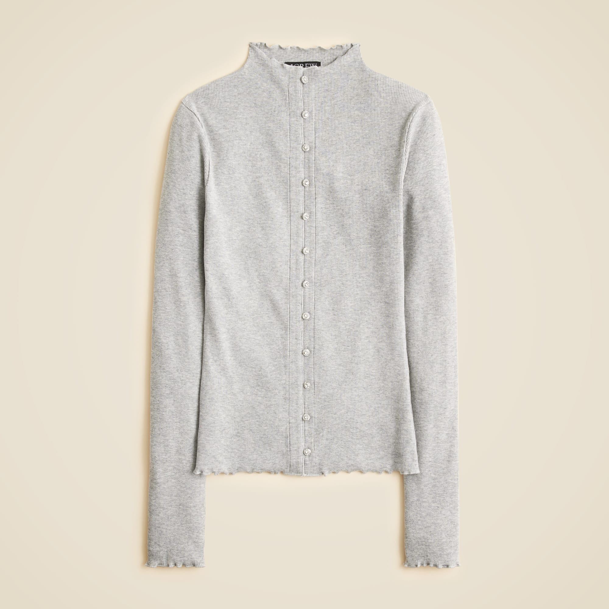  Perfect rib cardigan top with jewel buttons