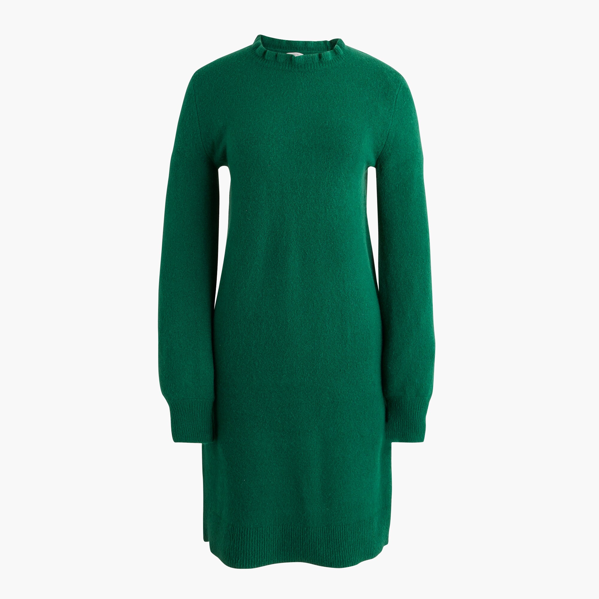 Ruffleneck sweater-dress in extra-soft yarn