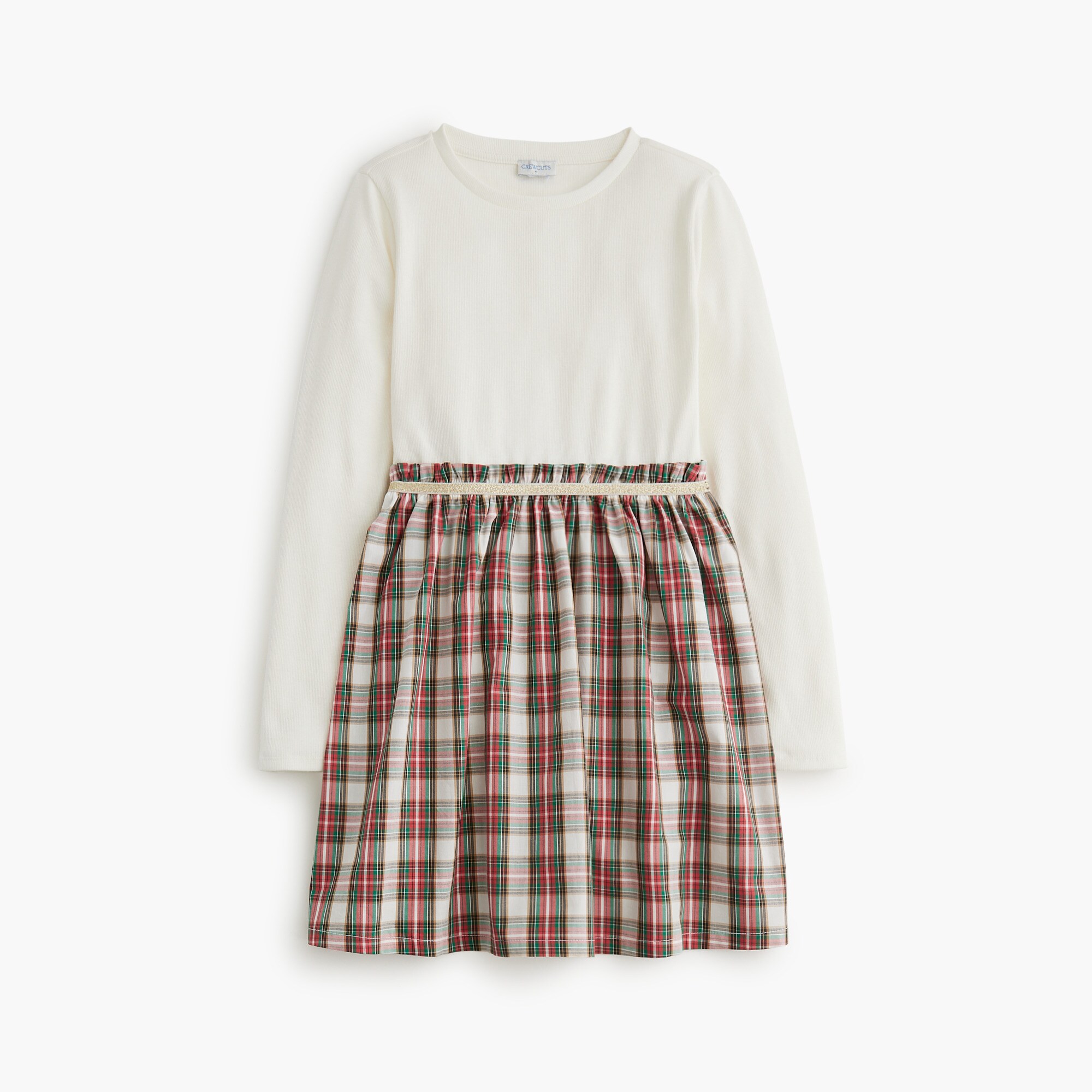  Girls' tartan mixed-media dress