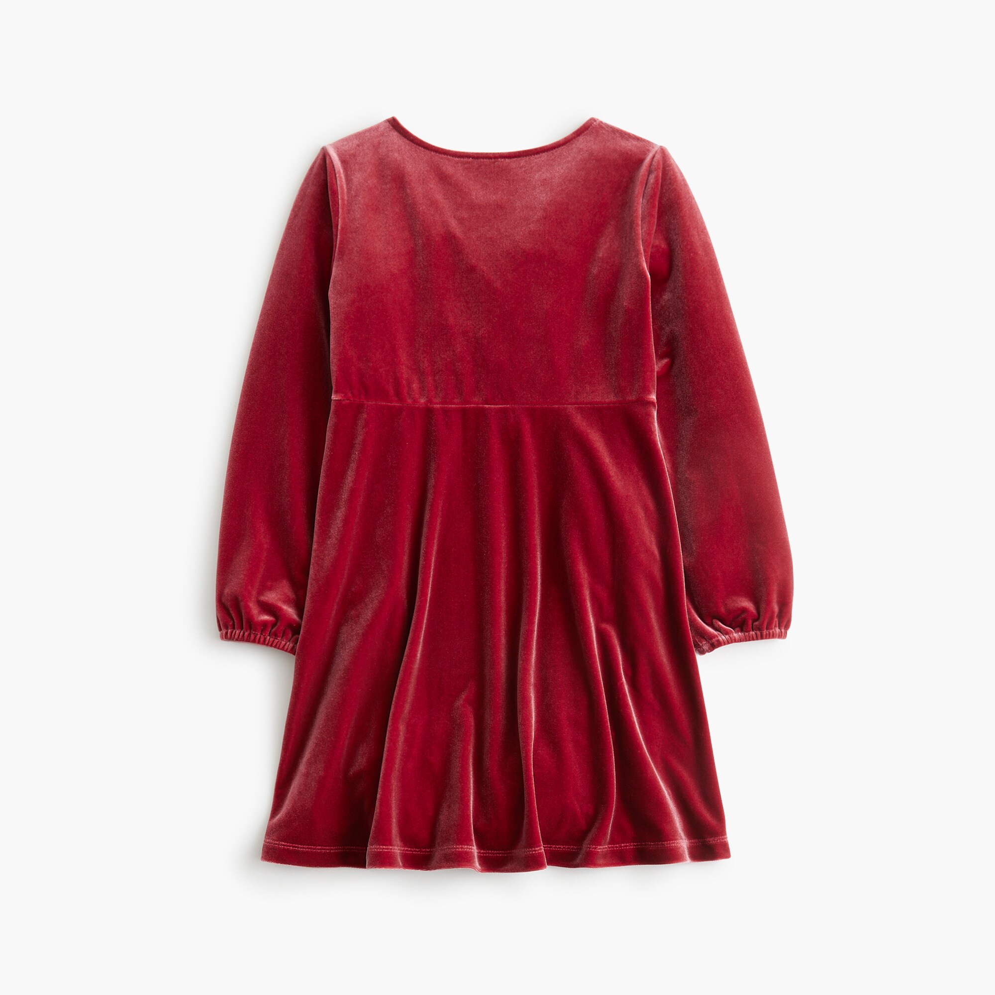 Girls' Long-Sleeve Velvet Dress (Berry Sangria, Size 6) J.Crew Factory