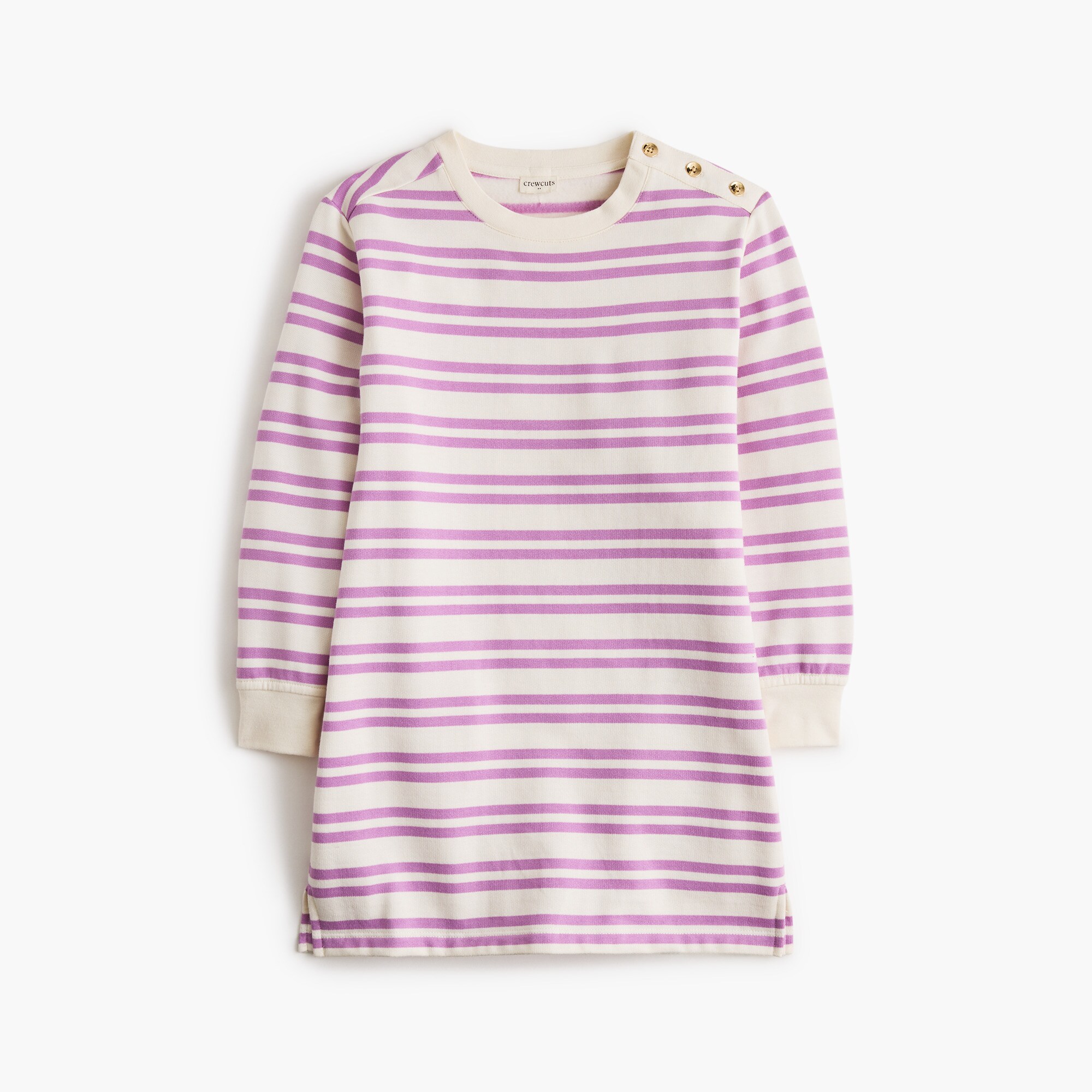  Girls' striped sweatshirt-dress