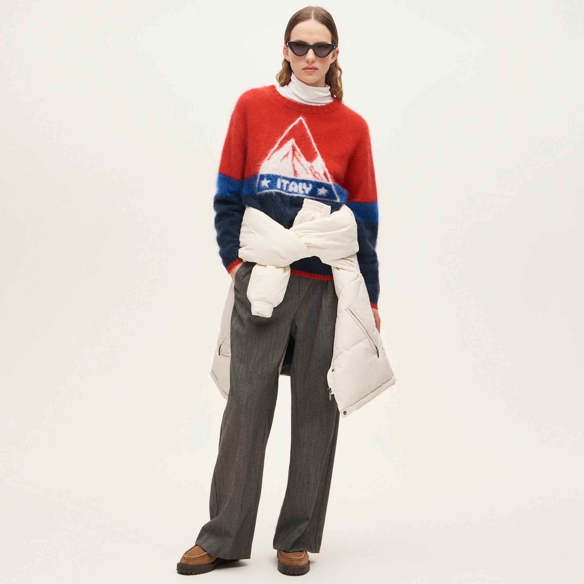 U.S. Ski & Snowboard by J.Crew graphic crewneck sweater in brushed cashmere