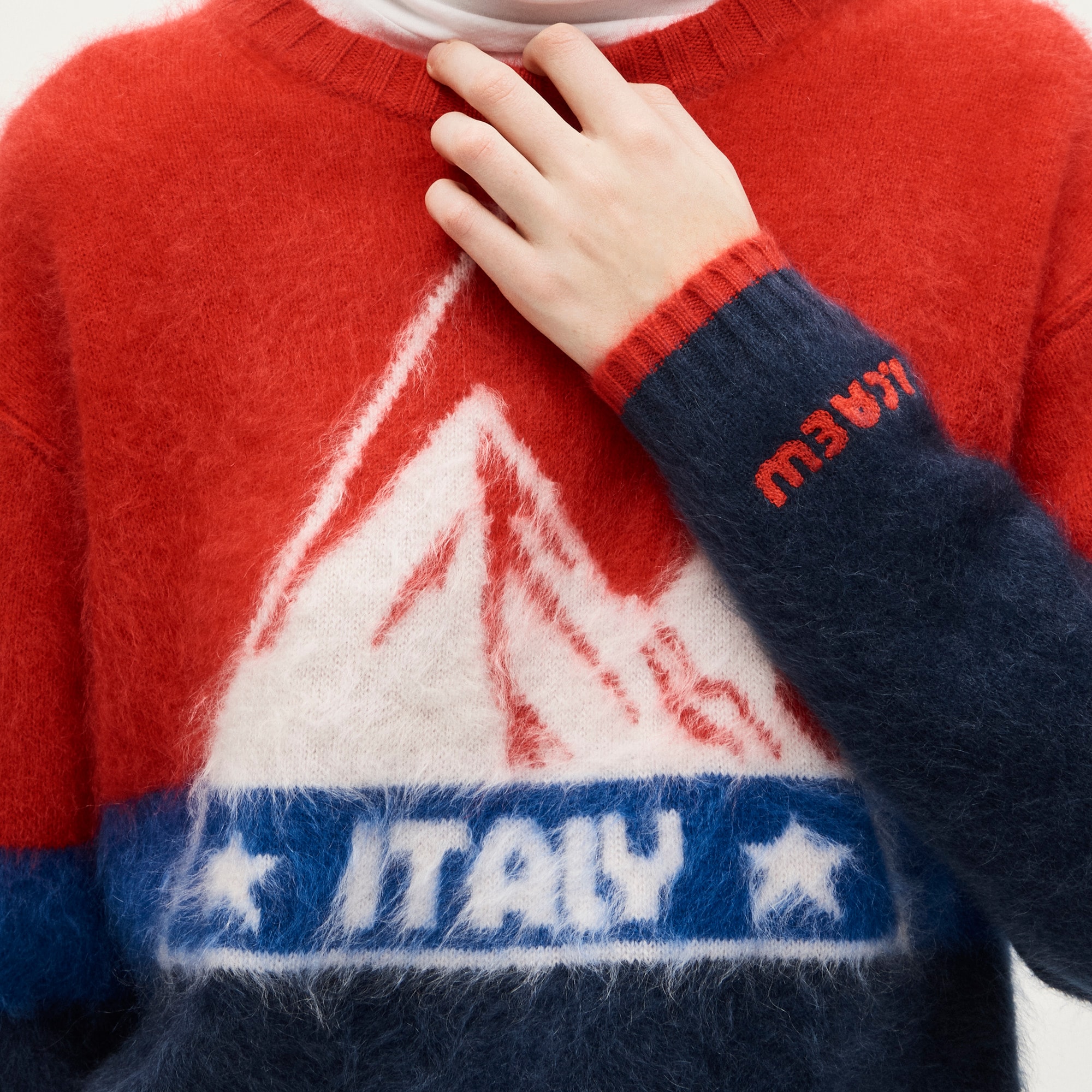 U.S. Ski & Snowboard by J.Crew graphic crewneck sweater in brushed cashmere