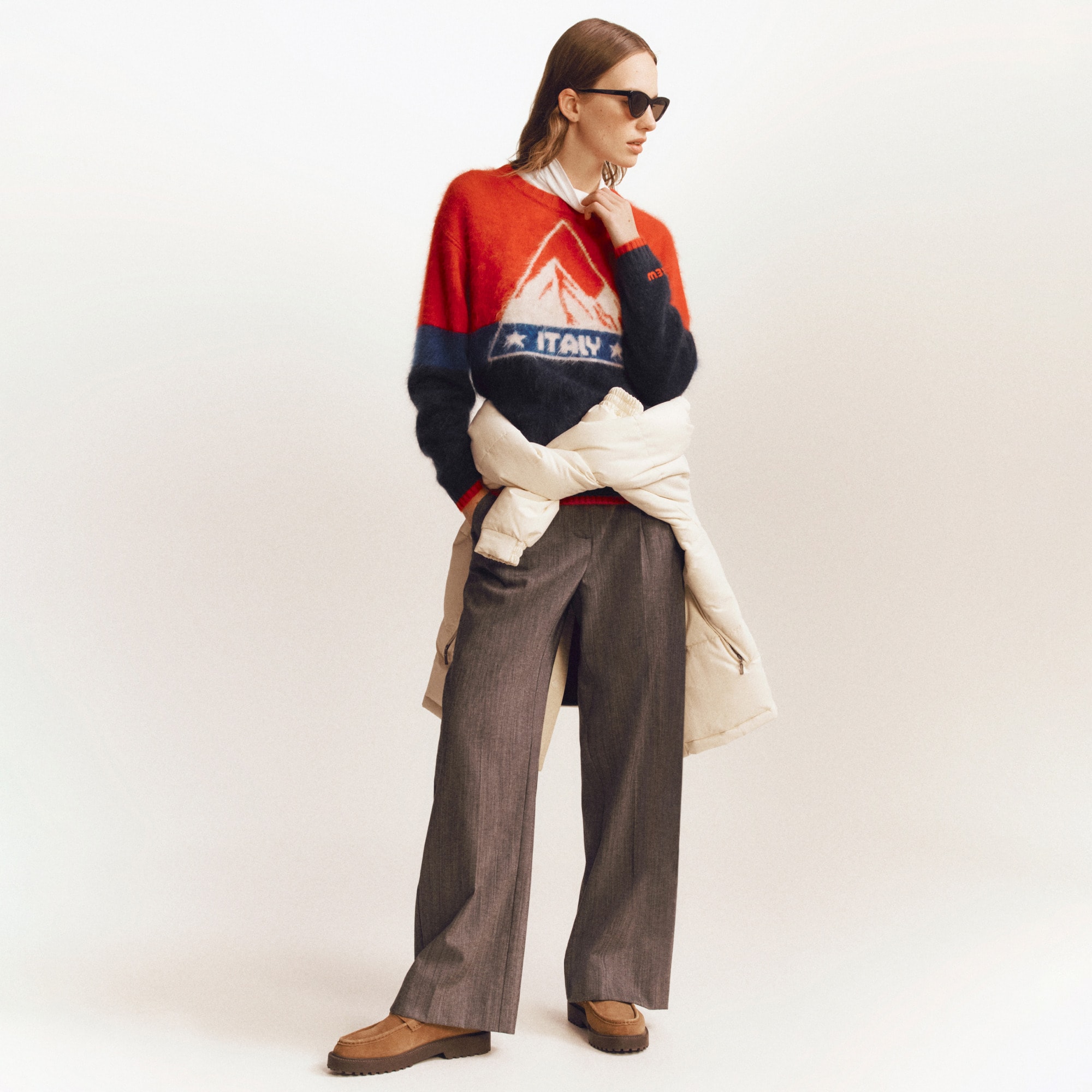 U.S. Ski & Snowboard by J.Crew graphic crewneck sweater in brushed cashmere