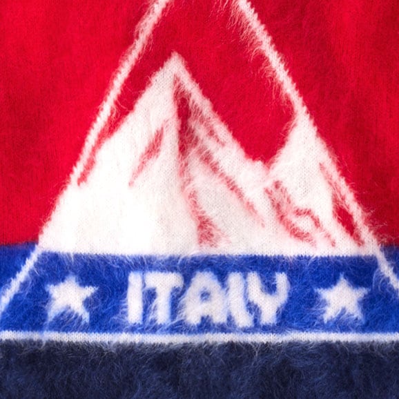 U.S. Ski &amp; Snowboard by J.Crew graphic crewneck sweater in brushed cashmere RED MULTI