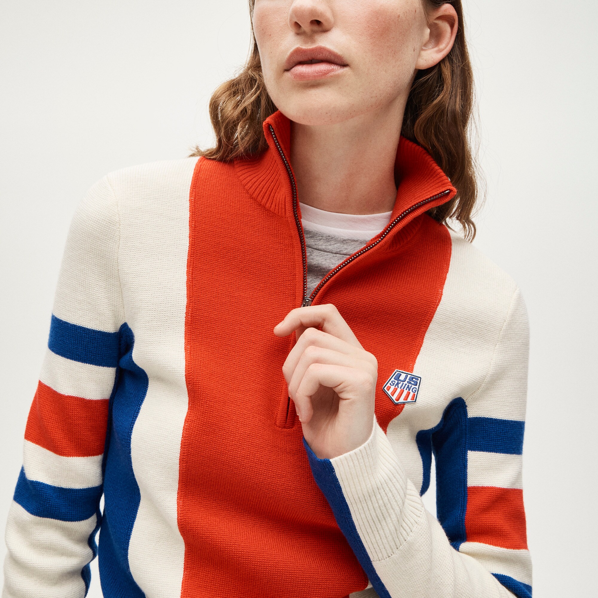 U.S. Ski & Snowboard By J.Crew Graphic Quarter-zip Sweater In