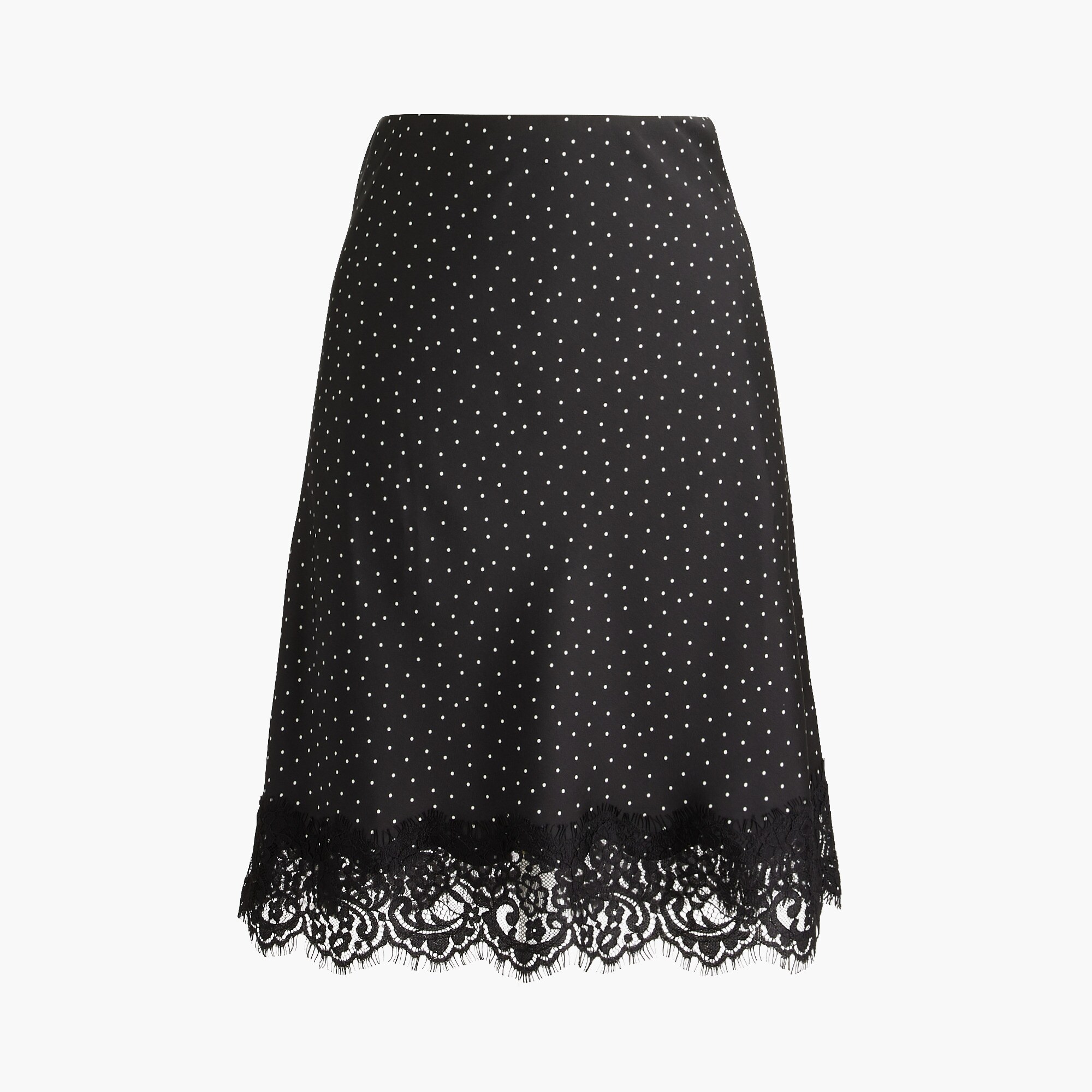 Lace-trim mini slip skirt