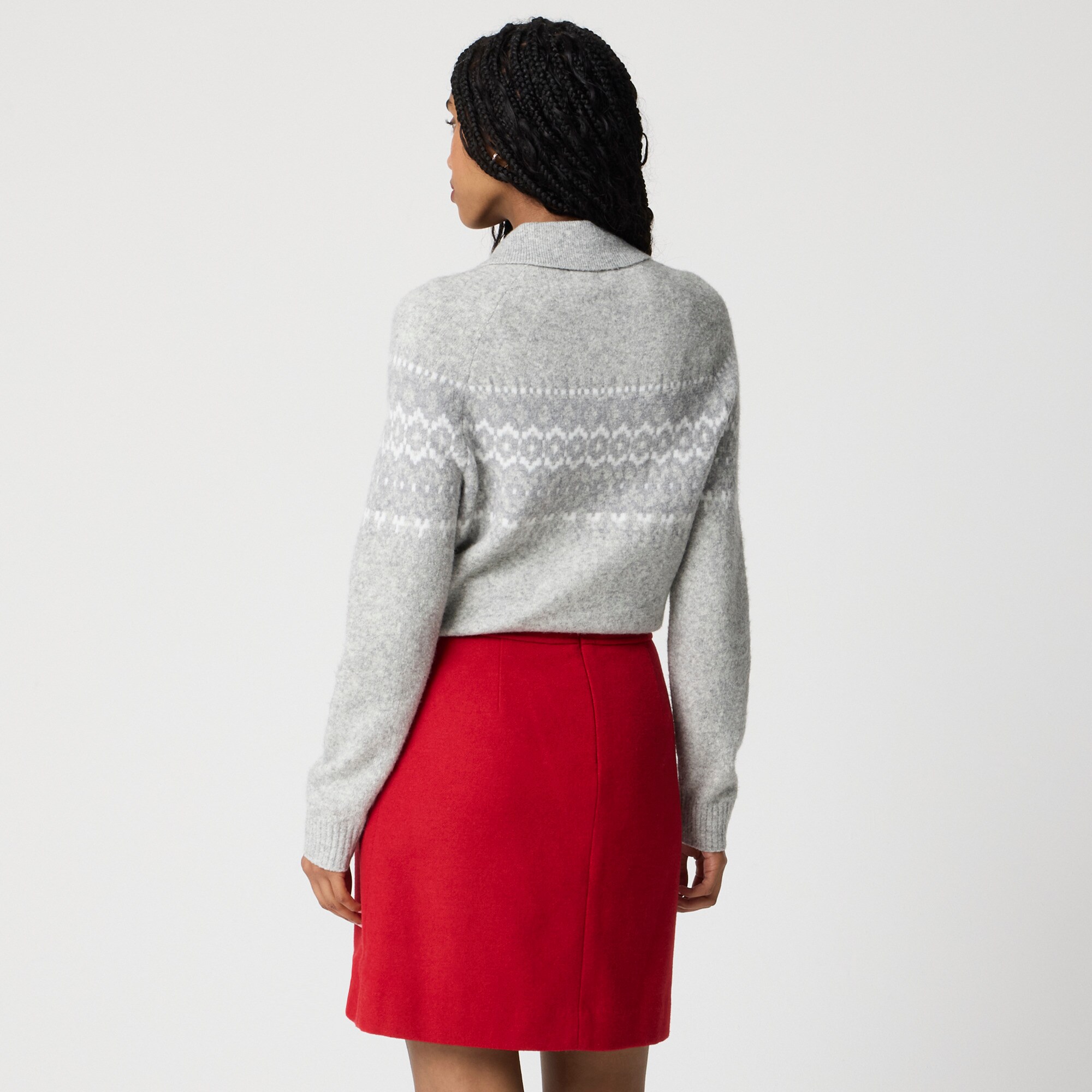Wool-blend A-line mini skirt