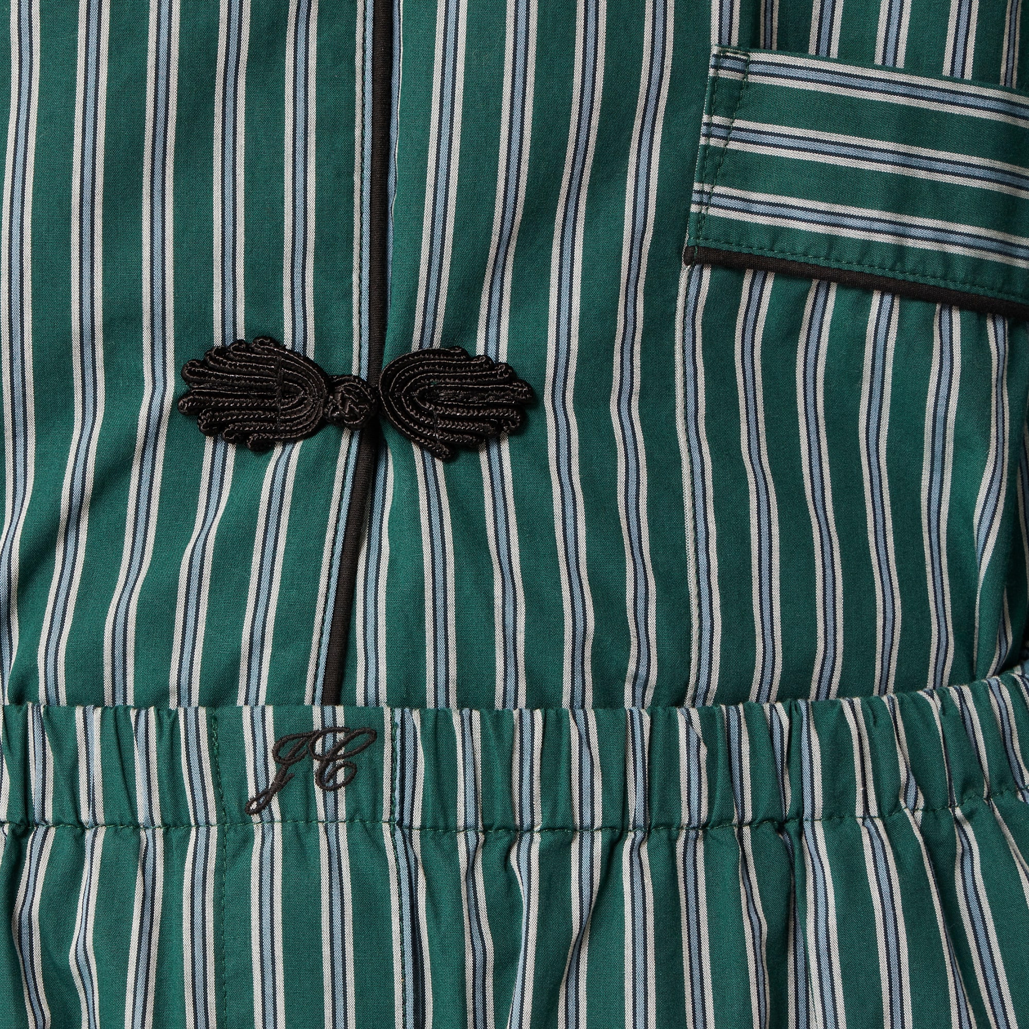 Cotton poplin pajama short set in stripe