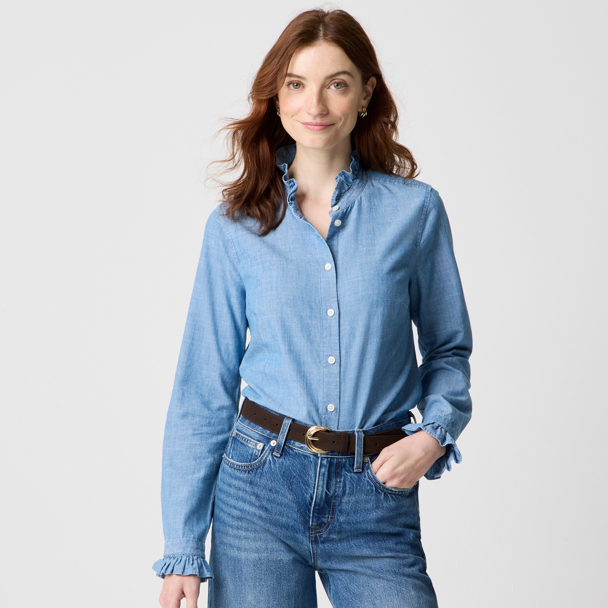 シャツ TENDERLOIN HIGH NECK CHAMBRAY SHT 19 19AW S size TENDERLOIN High Neck Chambray Shirt Gray
