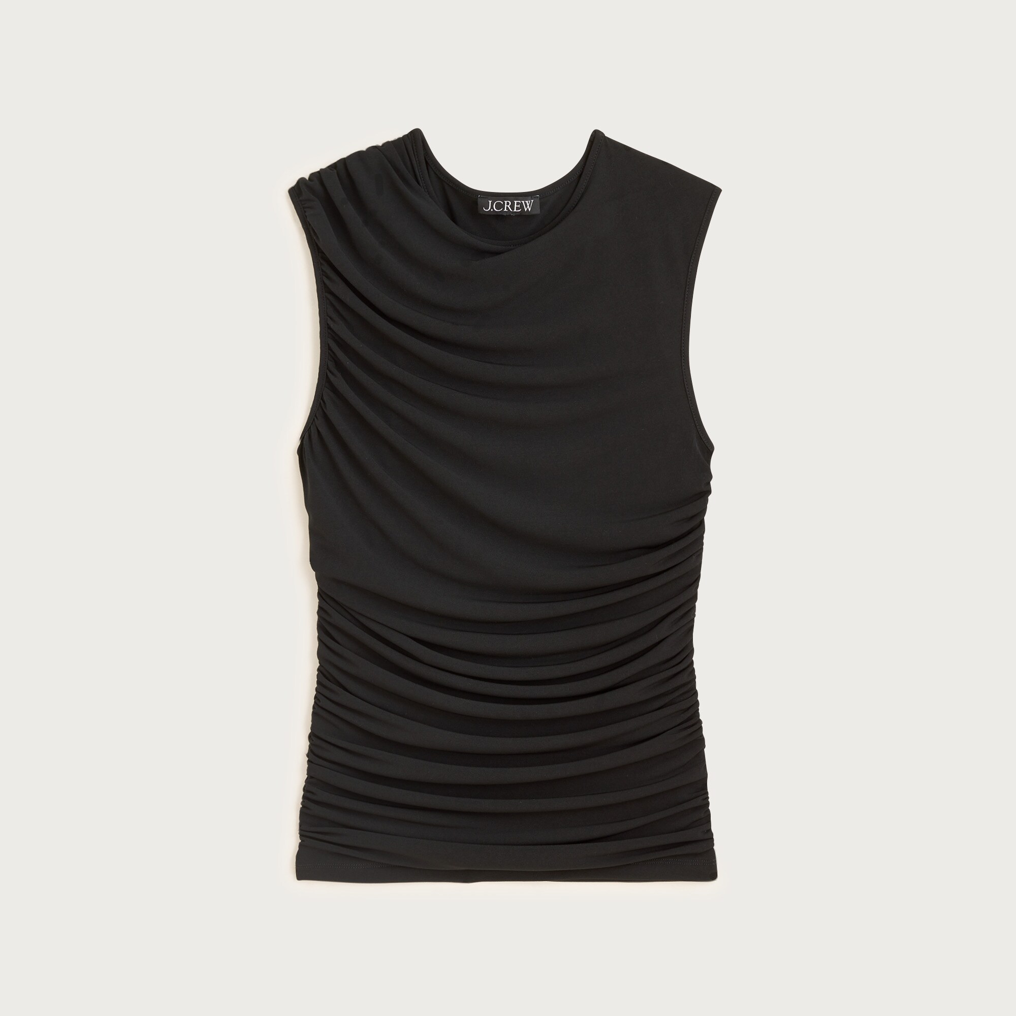 Ruched shell top in matte jersey