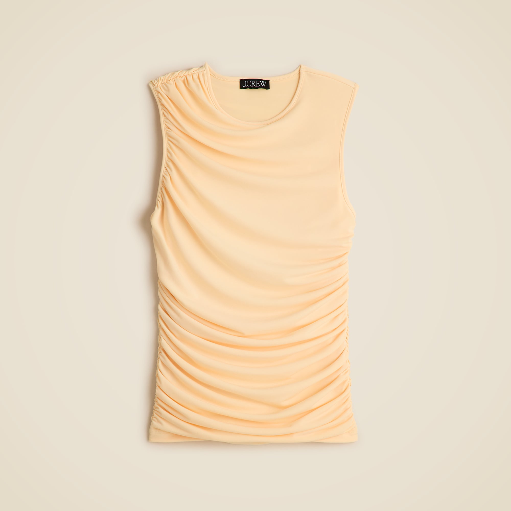 Ruched shell top in matte jersey