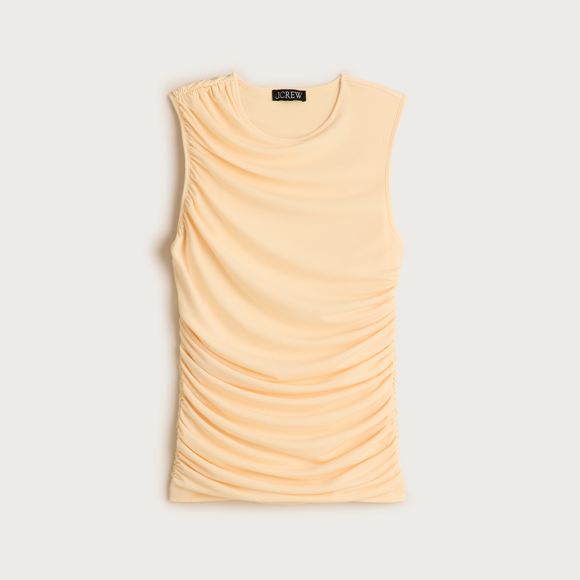 Ruched shell top in matte jersey