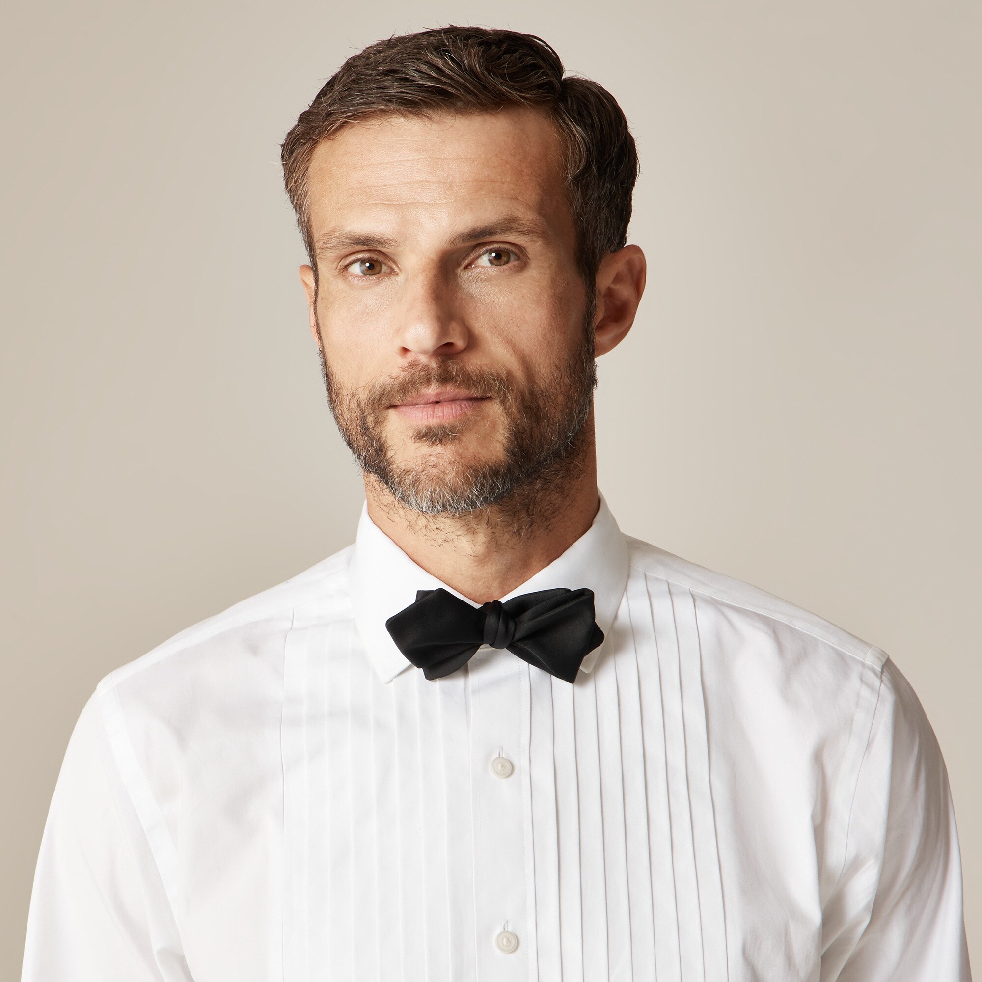 Italian matte satin point bow tie
