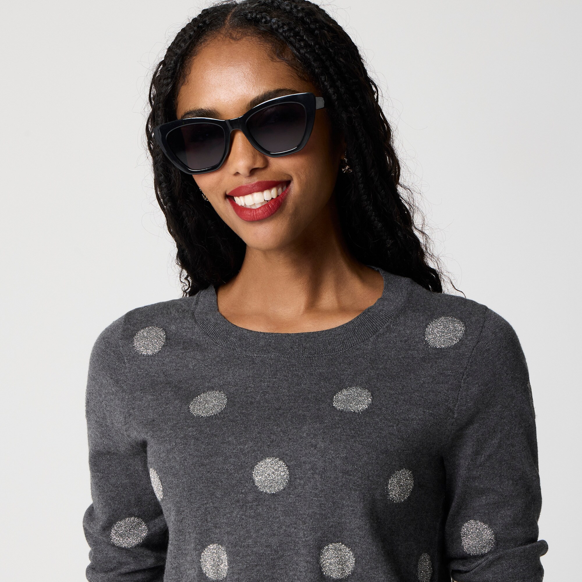 Shimmery polka-dot Teddie sweater