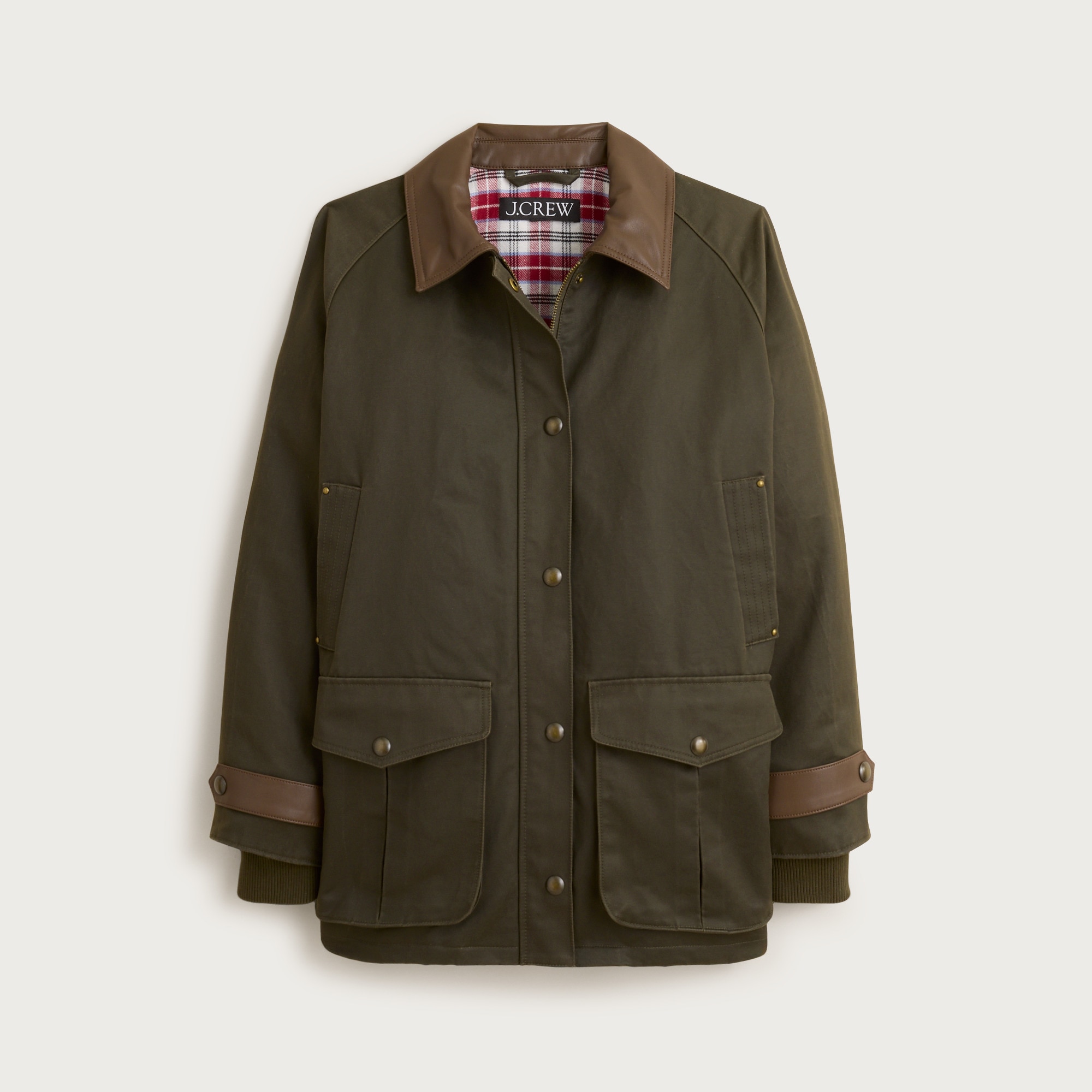 Broken-in Barn Jacket With Faux-leather Collar For Women | J.Crew