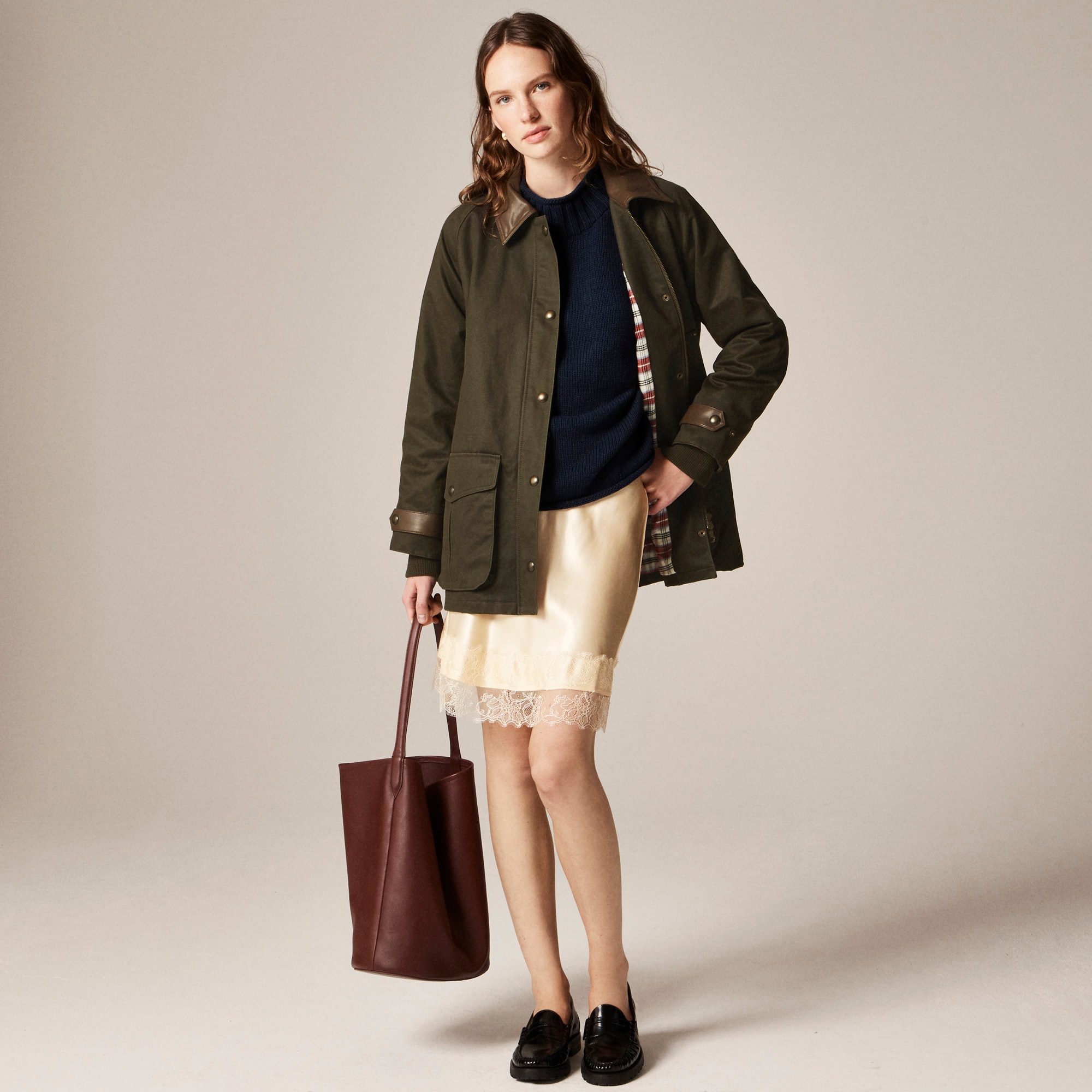 slim fit dress slacks Stella Faux Leather Jacket main image 1