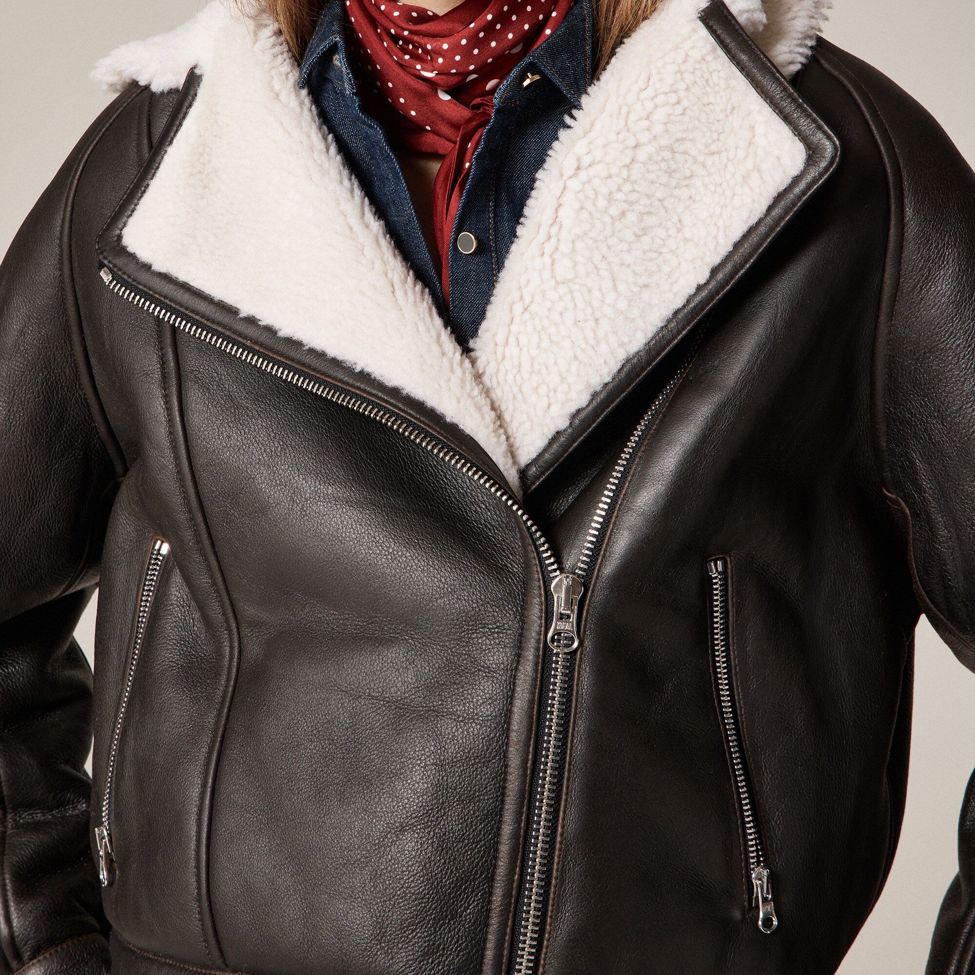 Collection shearling moto jacket
