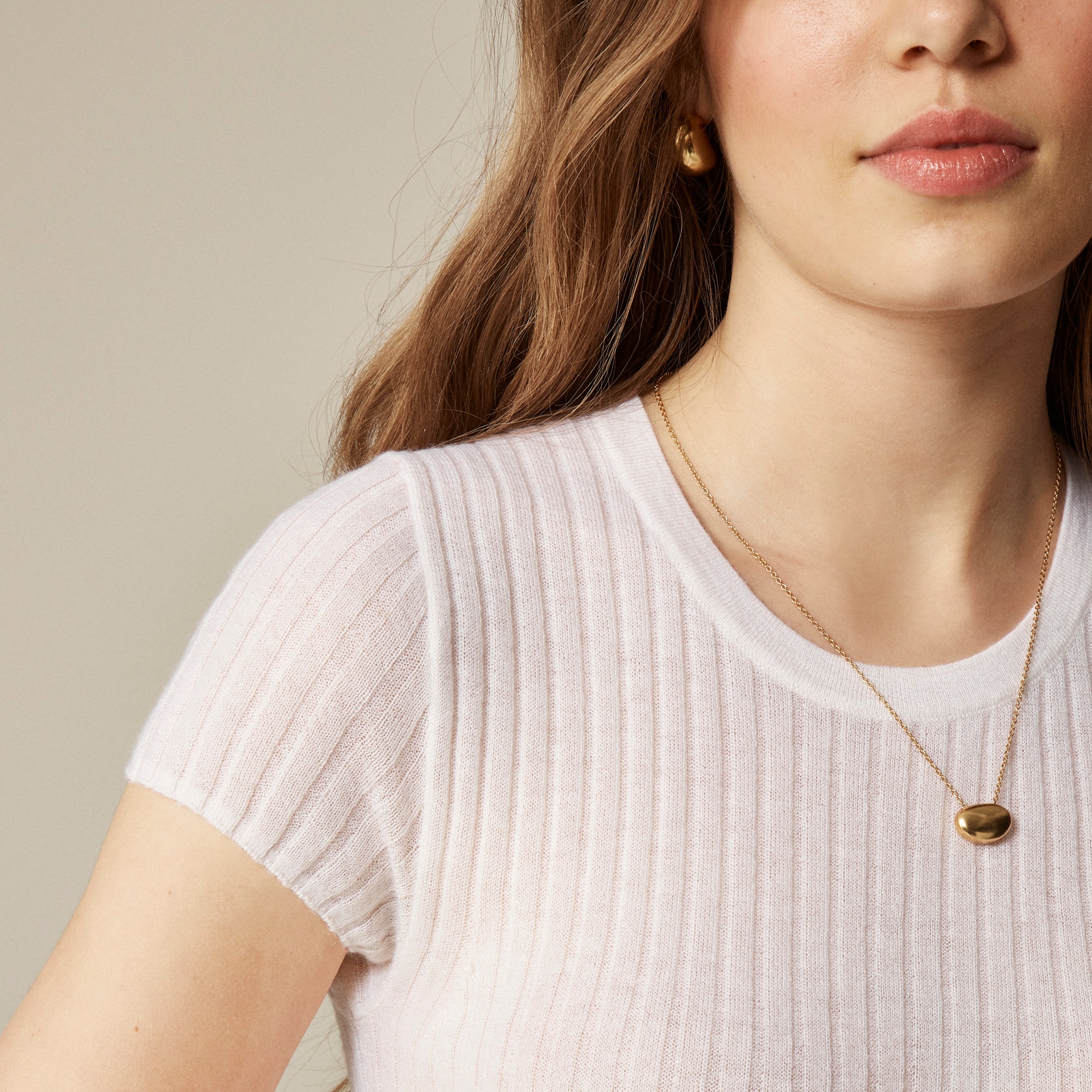 Featherweight cashmere ribbed sweater-tee