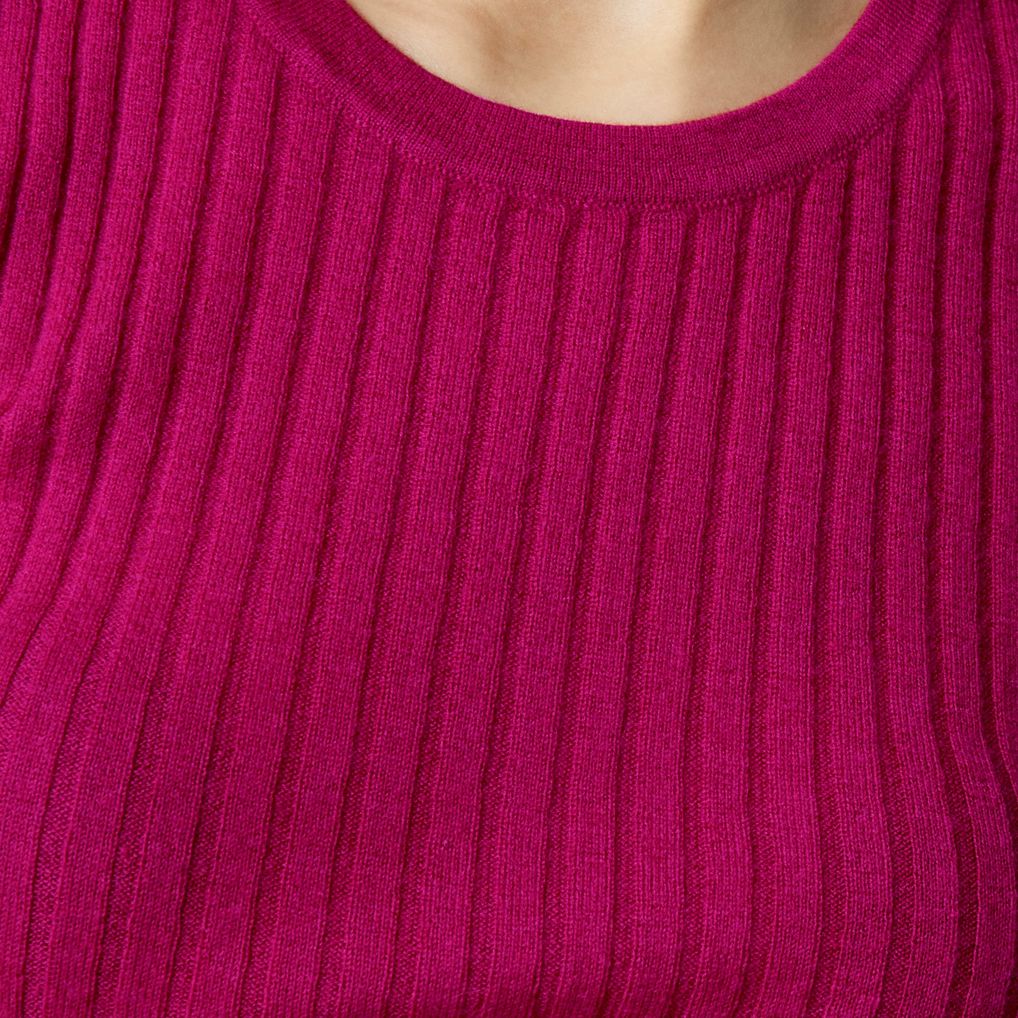 Featherweight cashmere ribbed sweater-tee