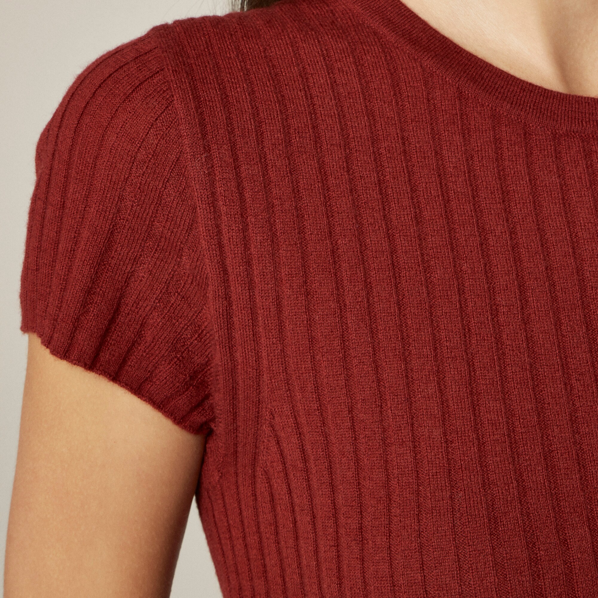 Featherweight cashmere ribbed sweater-tee